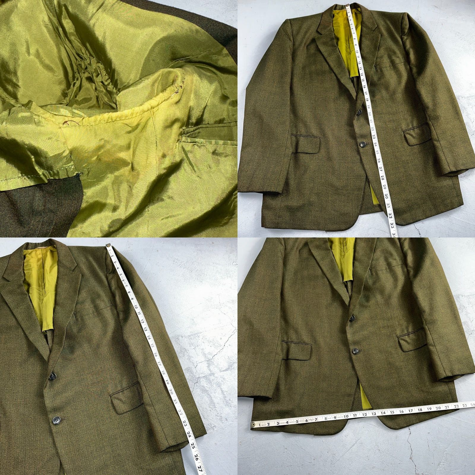 Vintage 1960s Avocado Green Blazer Sport Coat Mens 44 Suit Jacket VTG Union 60s J&F Size 44R - 8 Thumbnail