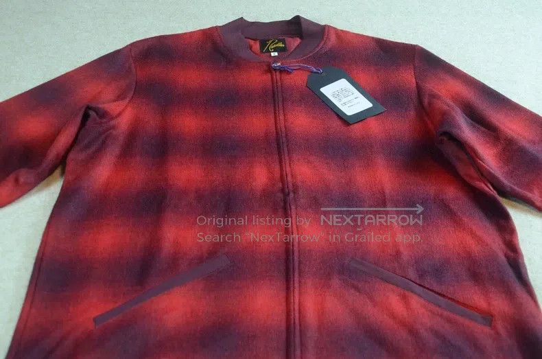 Needles Needles size S Dark check wool jacket overcoat baseball sui Size US L / EU 52-54 / 3 - 3 Thumbnail