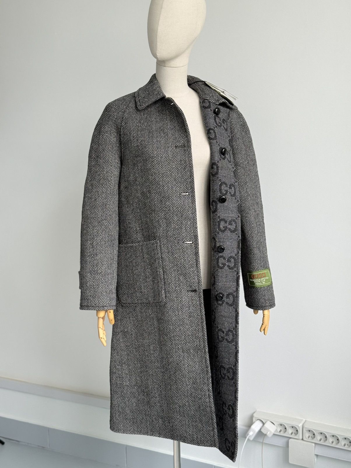 Gucci RRP $5500 NWT Gucci GG Reversible Wool Coat Monogram Size S / US 4 / IT 40 - 12 Thumbnail