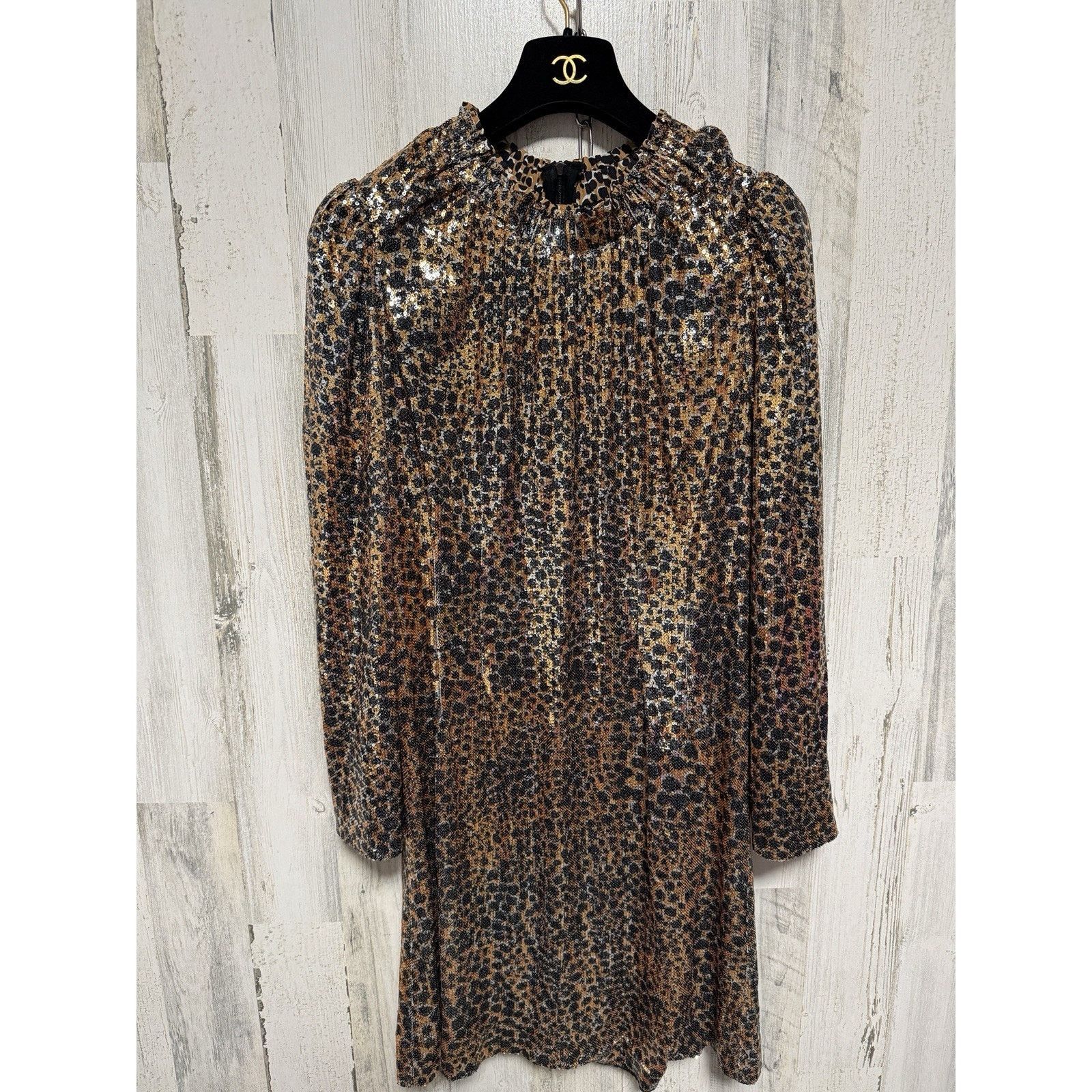 Sea New York NWT Sea New York Sequin Leopard Mini Dress $445 Size M / US 6-8 / IT 42-44 - 2 Thumbnail