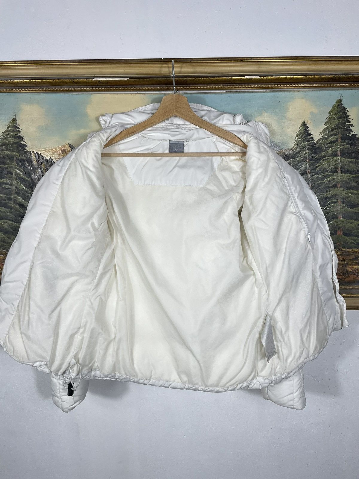 Nike × Vintage Nike Small Swoosh Zip Hoodie White Y2k 00s Retro Winter Warm Size S / US 4 / IT 40 - 8 Thumbnail