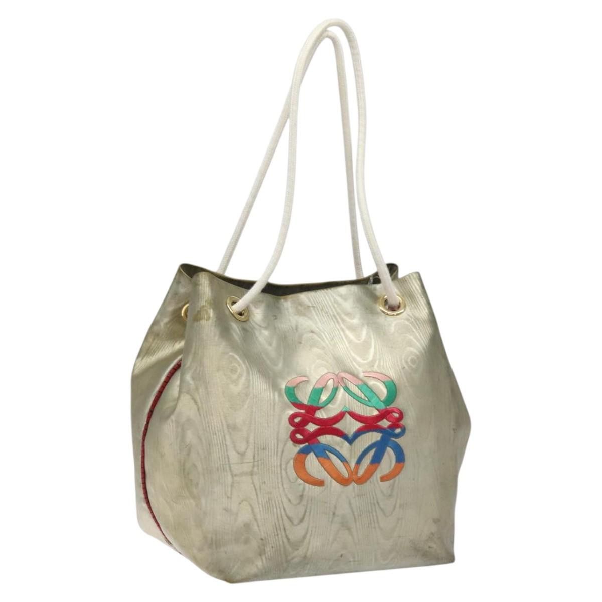 Loewe Shoulder Bag Pvc Canvas Gold Auth 120218, Women's
