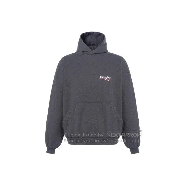 Balenciaga Balenciaga Gray Logo Print Hooded Sweatshirt. Size US M / EU 48-50 / 2 - 1 Thumbnail