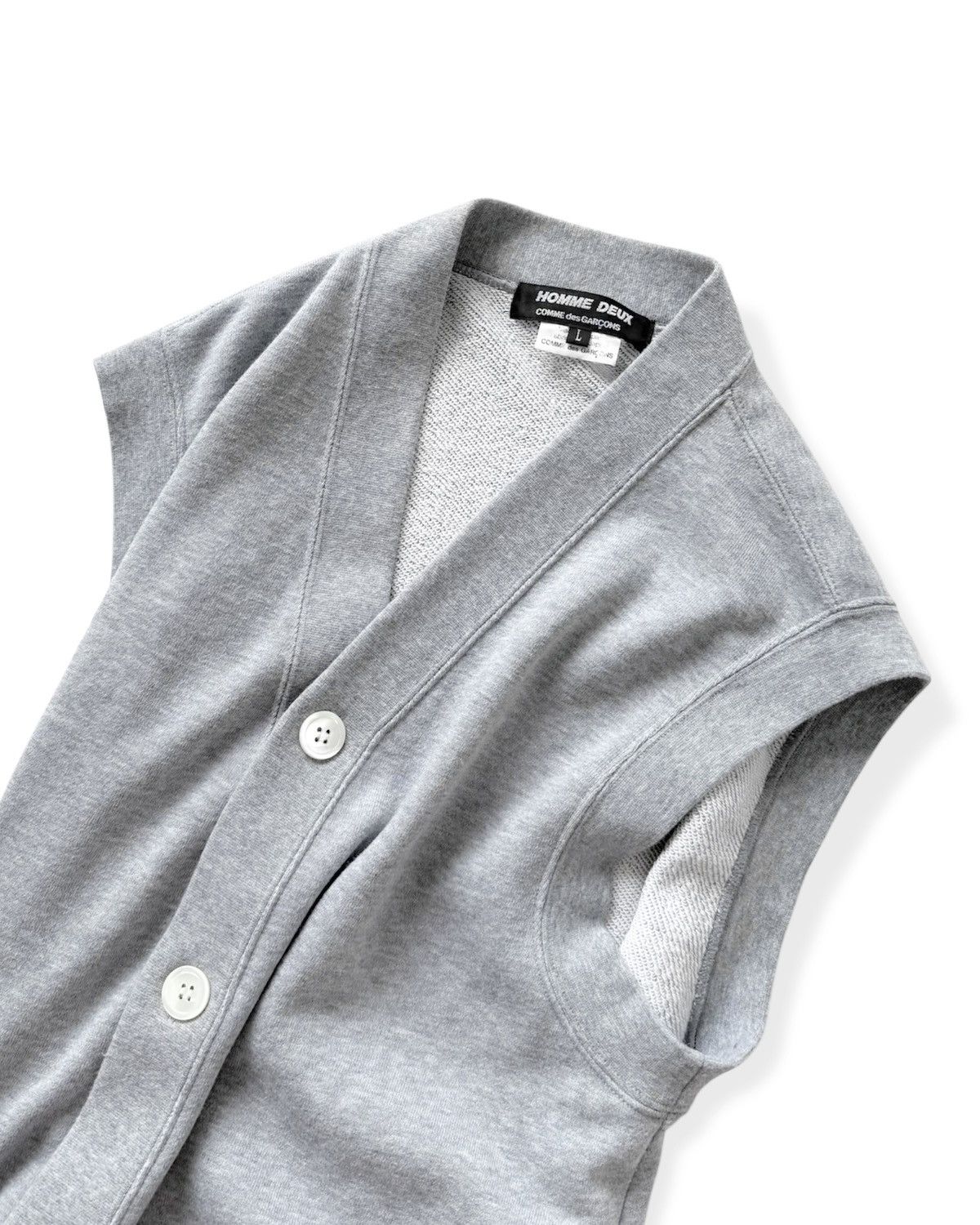 Comme des Garcons Homme Deux COMME des GARÇONS SLEEVELESS CARDIGAN SHIRT Size US L / EU 52-54 / 3 - 2 Thumbnail