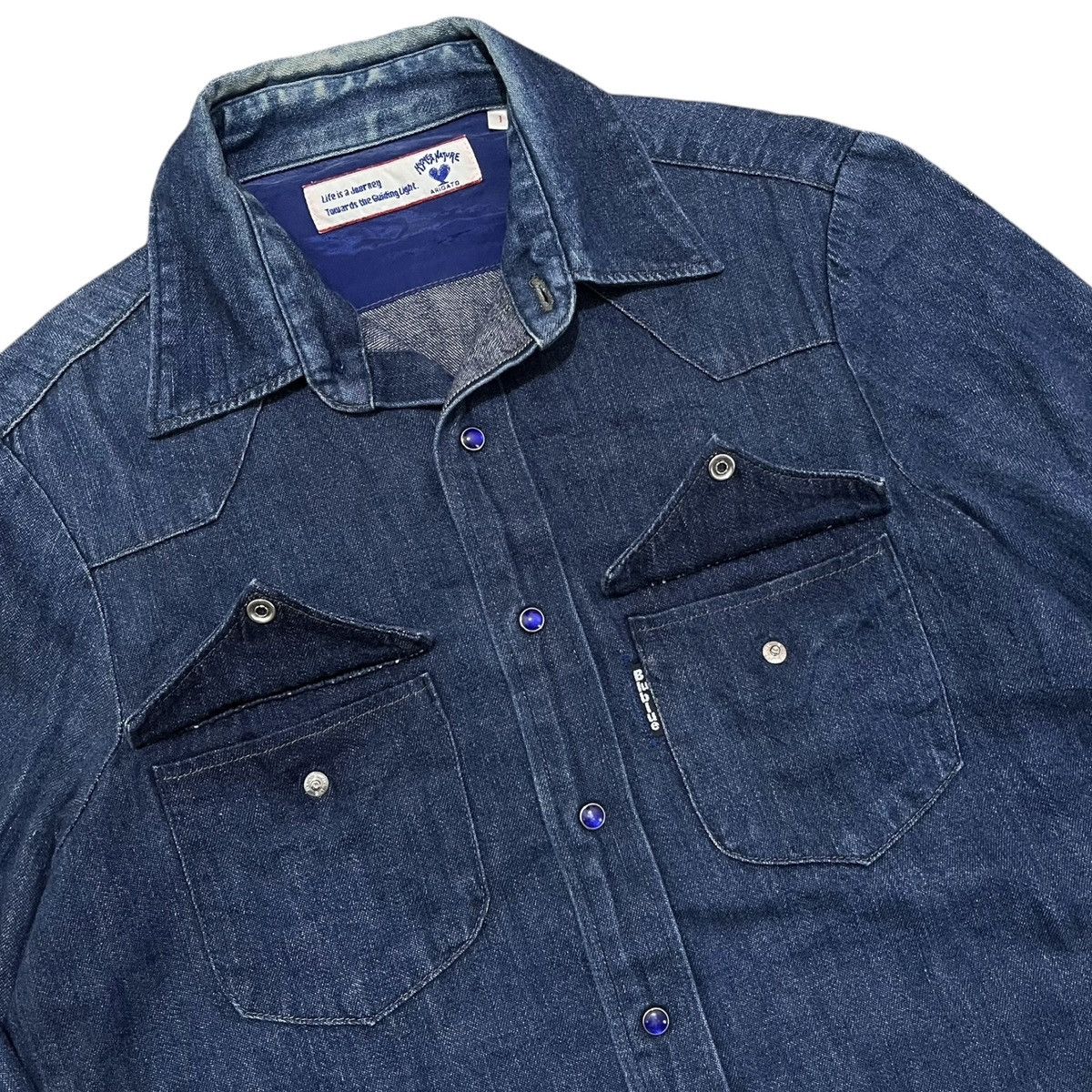 Blue Blue Japan × Japanese Brand Blue Blue Japan Snap Button Western Shirt Size US S / EU 44-46 / 1 - 3 Thumbnail