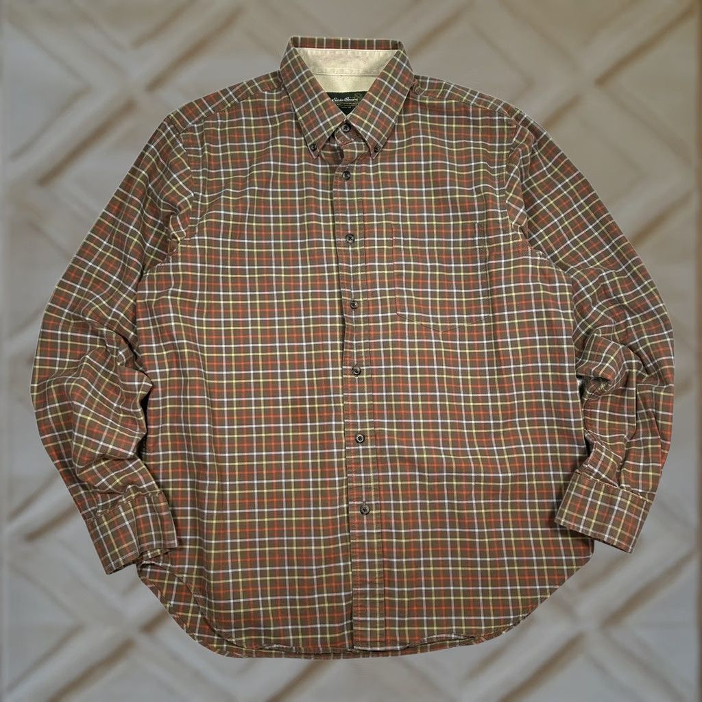 Eddie Bauer Eddie Bauer Plaid Button-Down Shirt Long Sleeve Mens M Brown Casual Cotton Button-Up Shirt Size US M / EU 48-50 / 2 - 1 Thumbnail