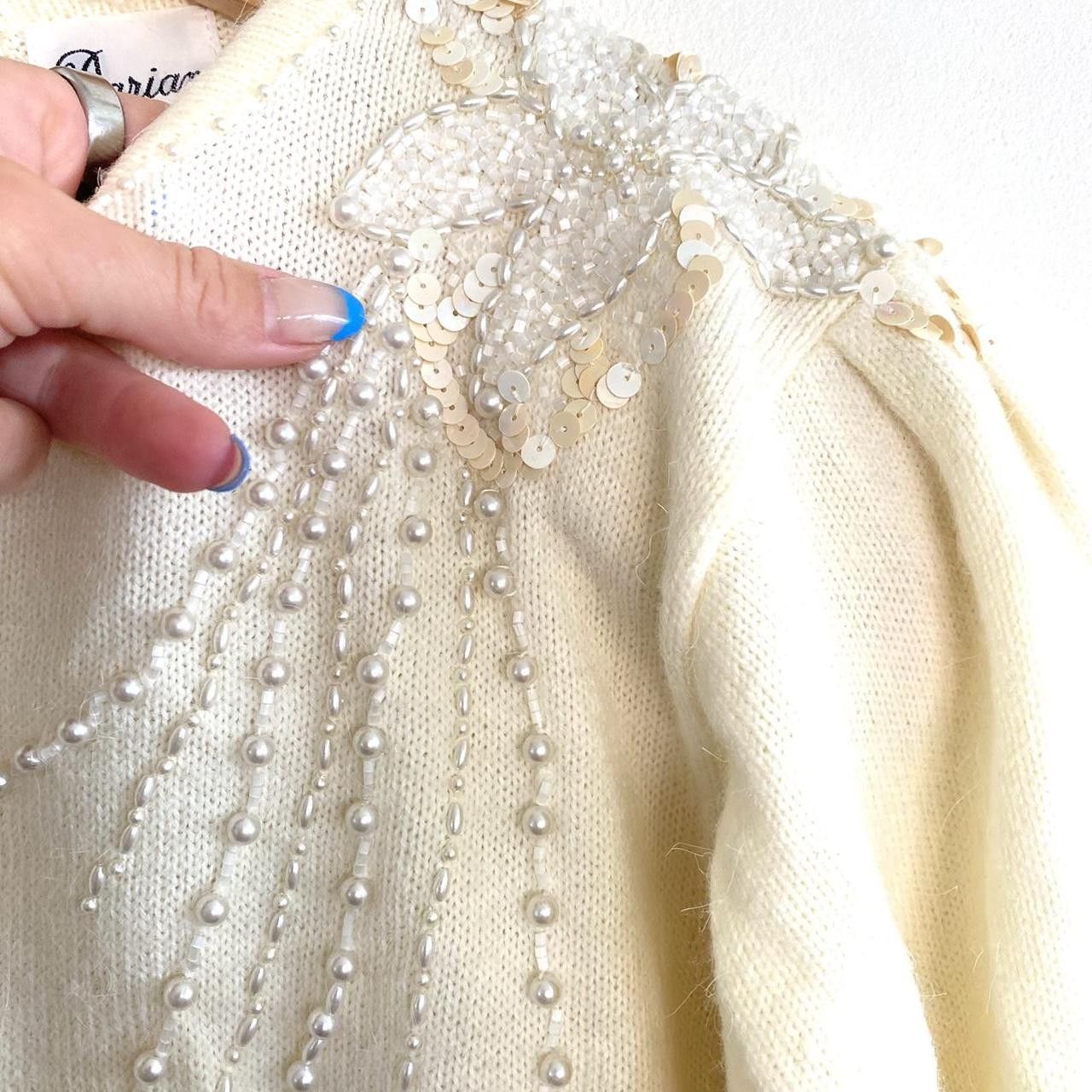Vintage DARIAN CREAM BEADED SWEATER DRESS WOMENS SIZE MEDIUM VINTAGE Size M / US 6-8 / IT 42-44 - 7 Thumbnail