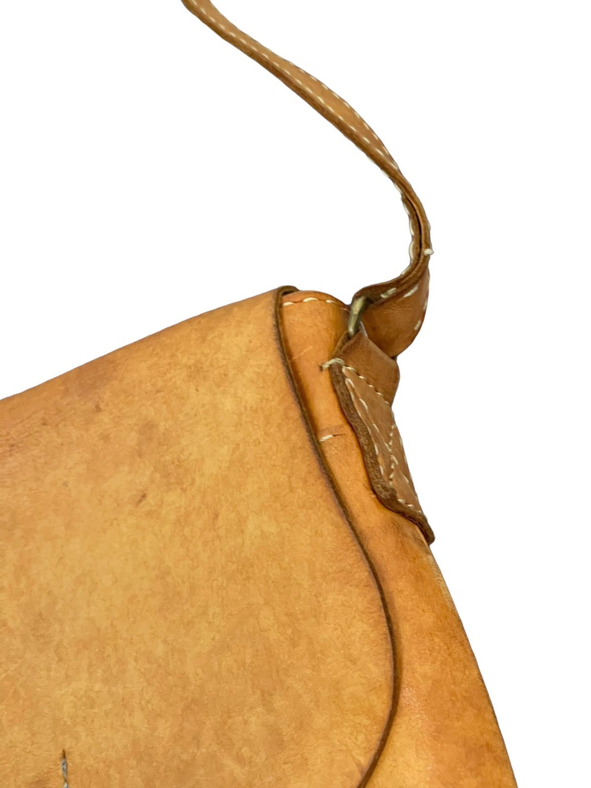 Genuine Leather Full Leather Patina Unknown Handmade Cross Body Bag 3🟩 Size ONE SIZE - 8 Thumbnail