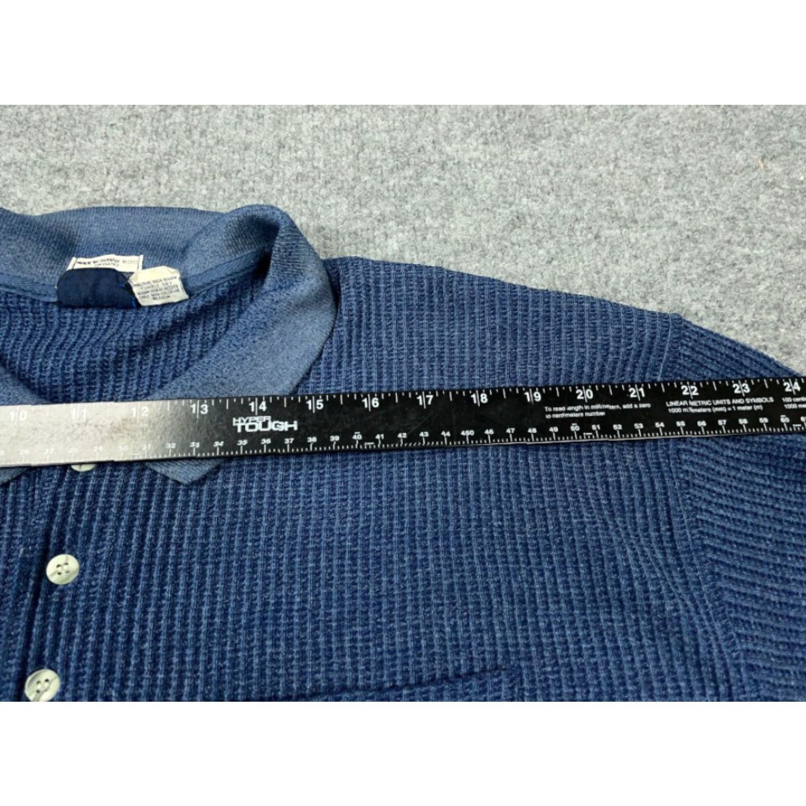 Blair VINTAGE Dad Style Thermal Collared Sweater Adult 2XL Blue Blair Size US XXL / EU 58 / 5 - 5 Thumbnail