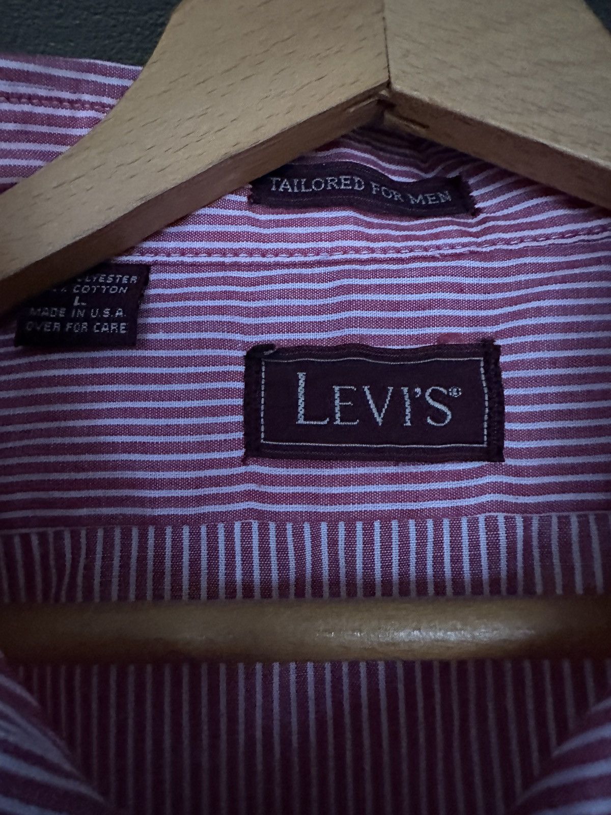 Levi's Vintage 90s Levi’s Tailored for Men Striped Red Button Up Size US L / EU 52-54 / 3 - 4 Thumbnail