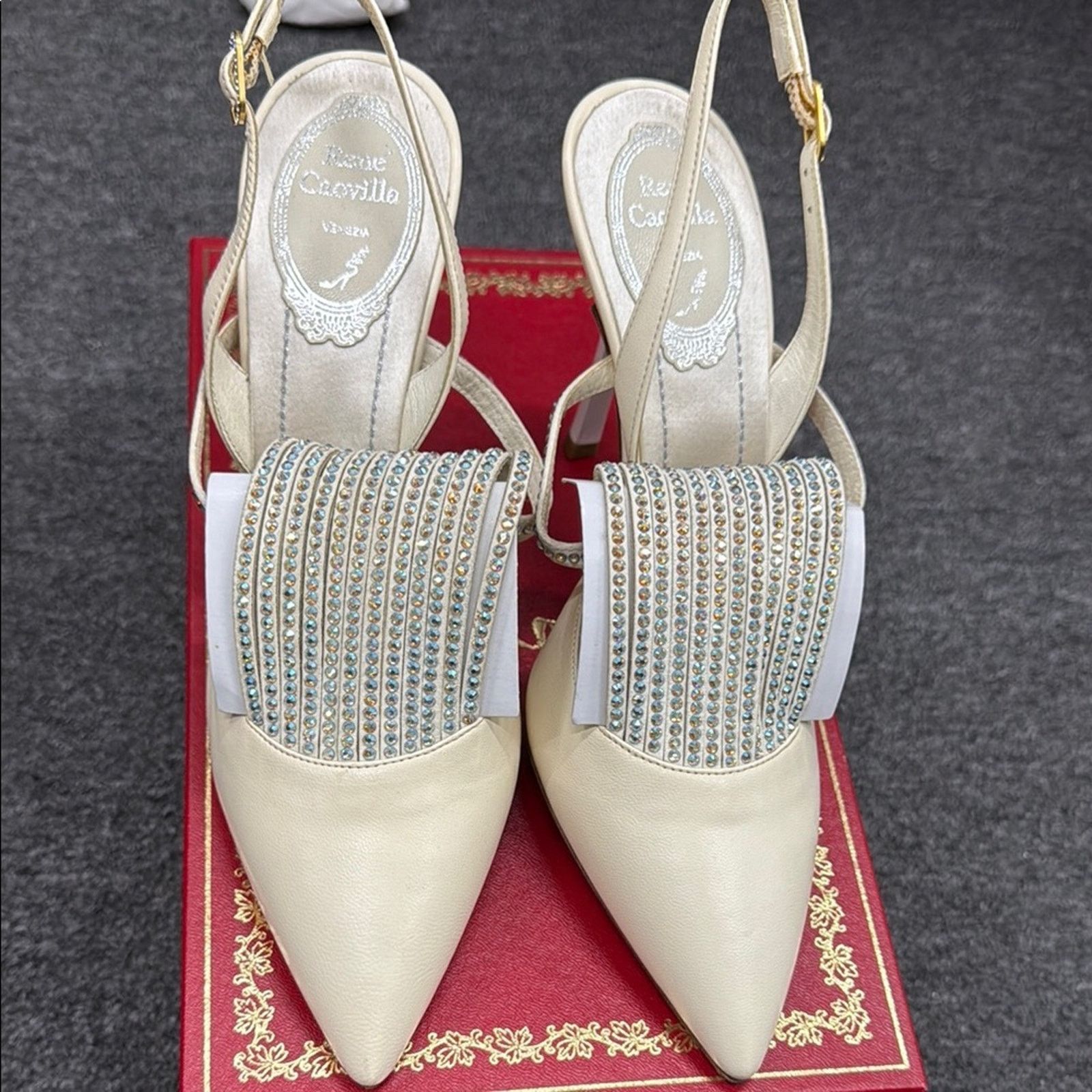 Rene Caovilla NWT Rene Caovilla Cream Slingback Heels Size 37 US 7 Size US 7 / IT 37 - 1 Thumbnail