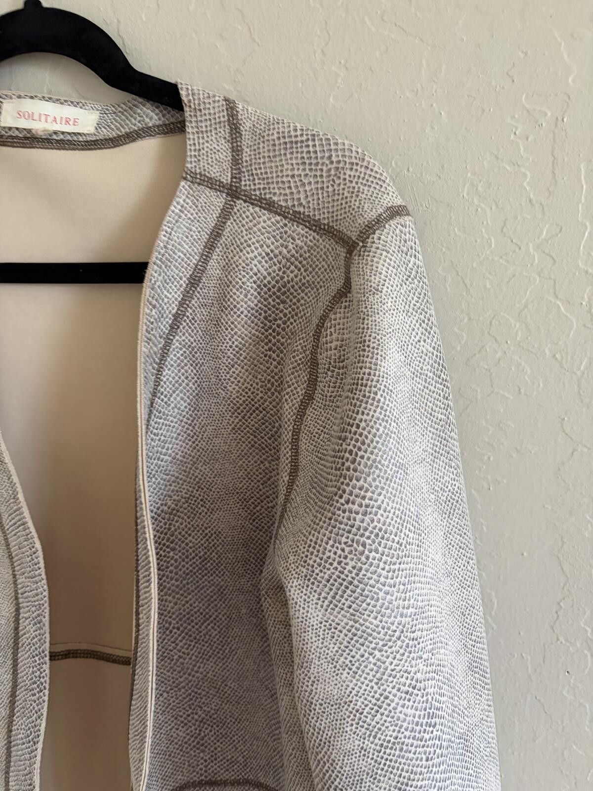 Other Solitaire Neutral Open Front Knit Coatigan Size L / US 10 / IT 46 - 2 Thumbnail
