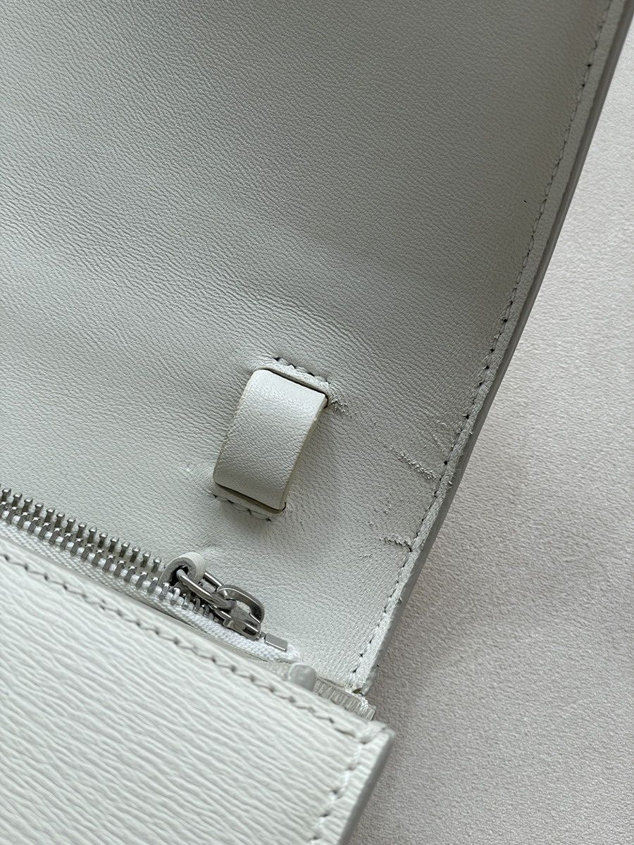 Celine Authentic Celine White Textured Leather Medium Box Bag Size ONE SIZE - 8 Thumbnail