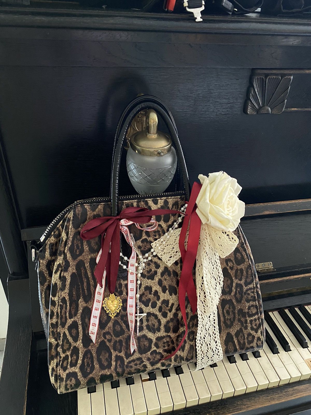 Vintage Vintage leopard coquette shoulder bag Size ONE SIZE - 7 Thumbnail