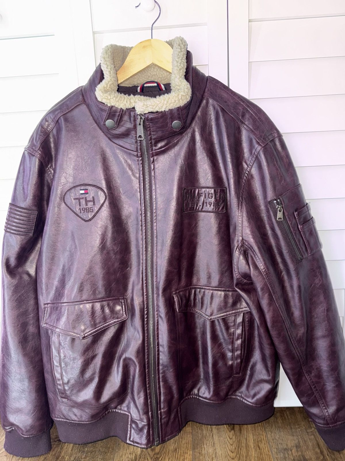 Tommy Hilfiger Brown leather Tommy Hilfiger bomber jacket Size US XXL / EU 58 / 5 - 5 Thumbnail