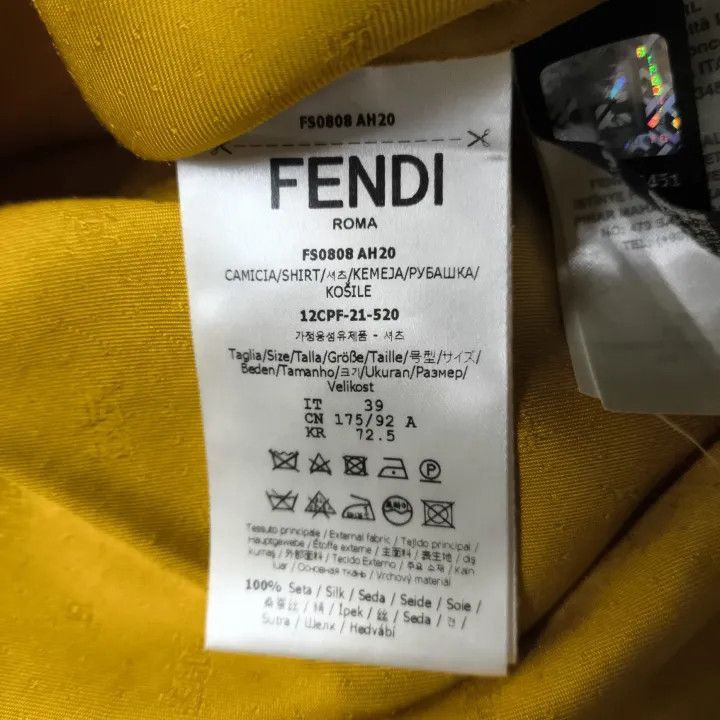 FENDI Yellow Logo Long Sleeve Shirt -2507