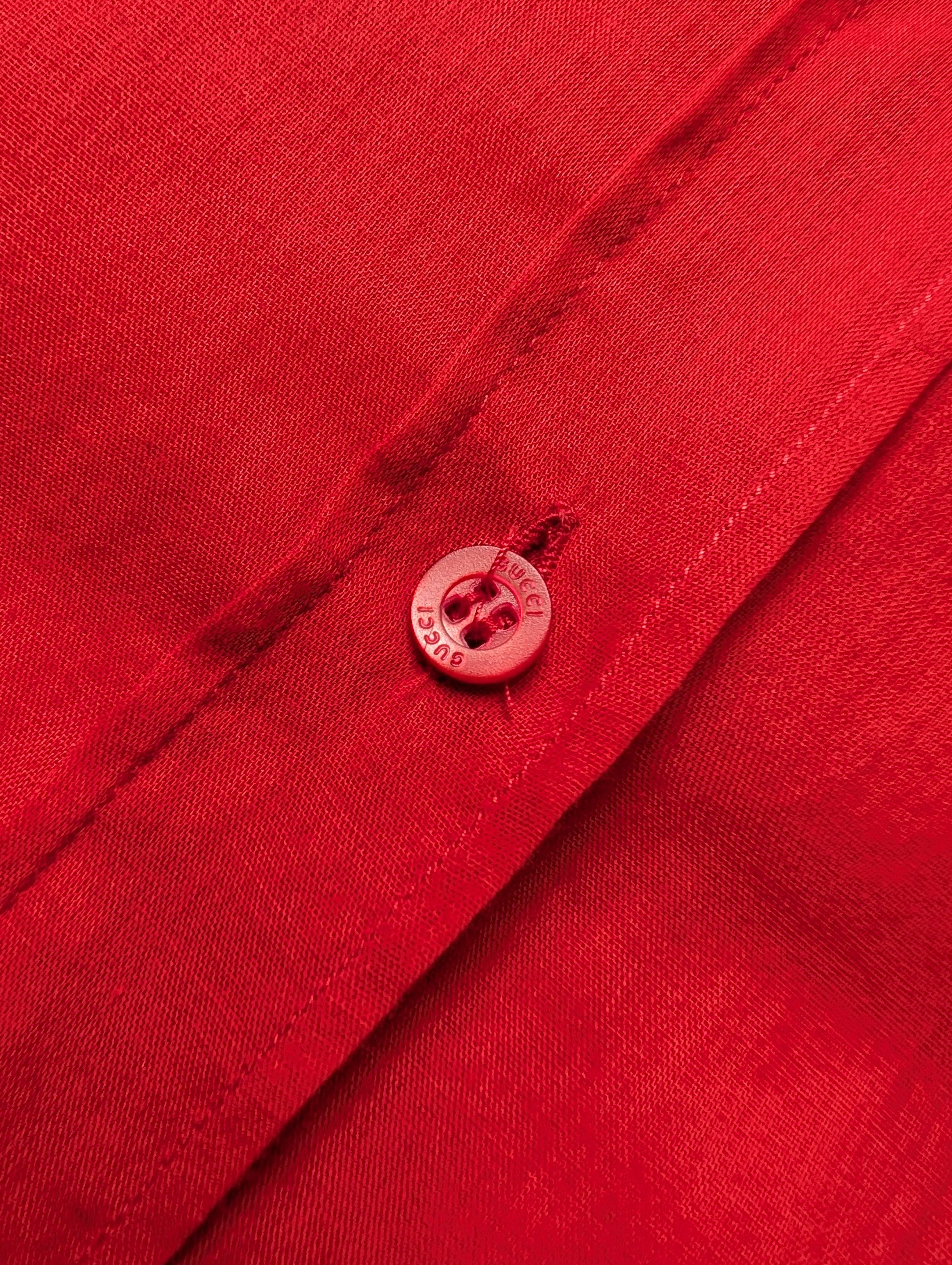 Gucci Gucci Red Blouse With Tied Sleeves Size XS / US 0-2 / IT 36-38 - 4 Thumbnail