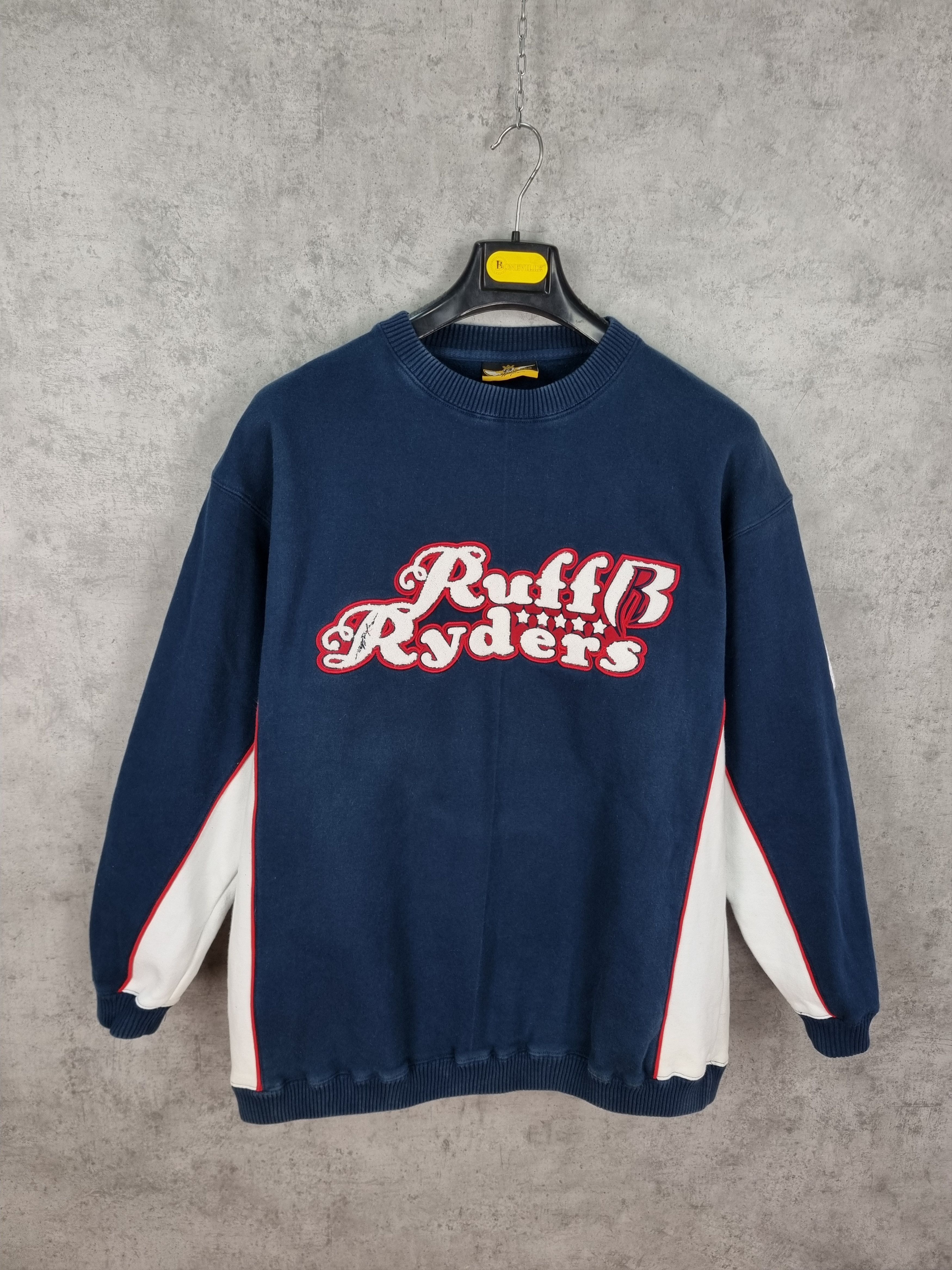 Rap Tees × Ruff Ryders × Vintage Ruff Ryders Spellout Big Logo Faded Sweatshirt Size US XL / EU 56 / 4 - 2 Thumbnail