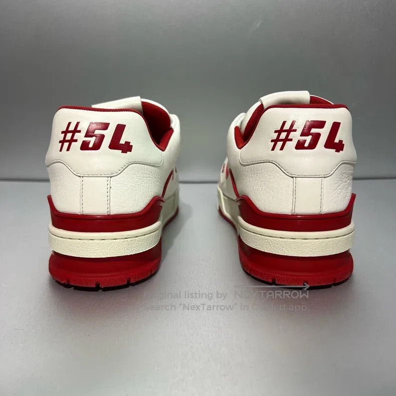 Louis Vuitton Louis Vuitton Trainer White and Red Patchwork Board Shoes Size US 8.5 / EU 41-42 - 4 Thumbnail