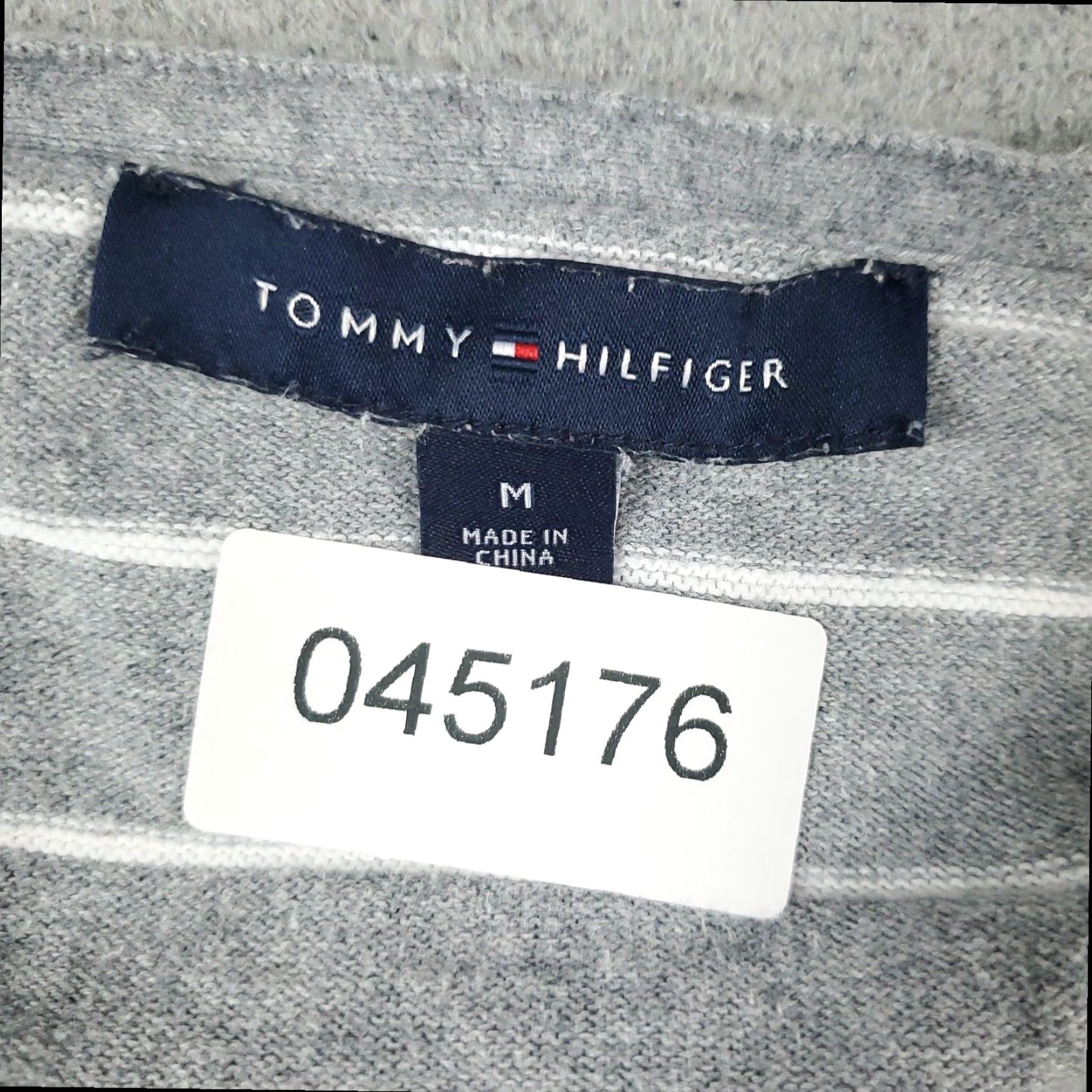 Tommy Hilfiger Tommy Hilfiger Striped Crew Neck Long Sleeve Pullover Womens Medium Gray Cotton T Shirt Size M / US 6-8 / IT 42-44 - 8 Thumbnail