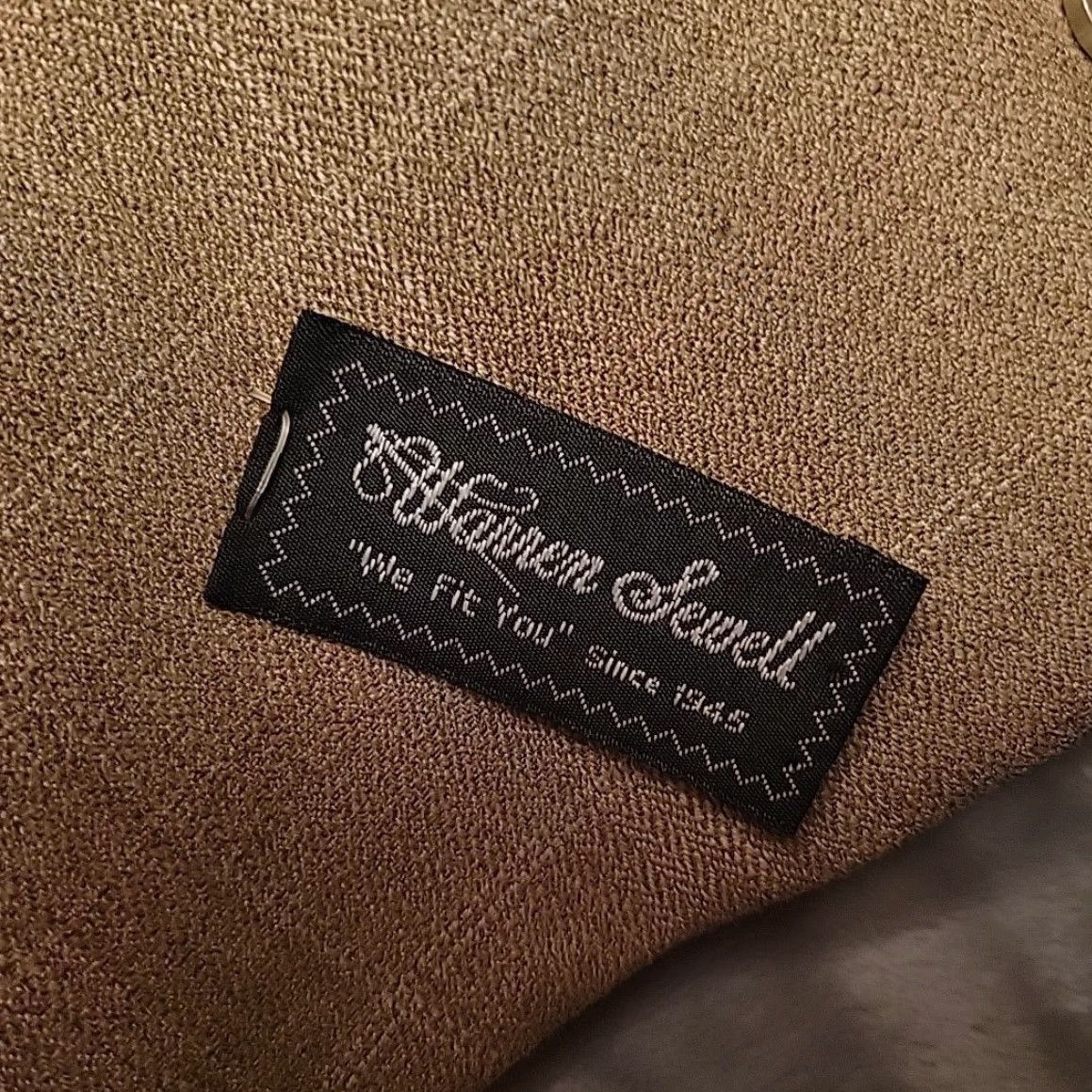 Vintage VTG Warren Sewell Blazer Mens 42L Beige Brown 100% Wool Plaid Regent Suit Coat Jacket Two-Button Notch Lapel Single-Vented Dry Clean Only Mens Size 42R - 4 Thumbnail
