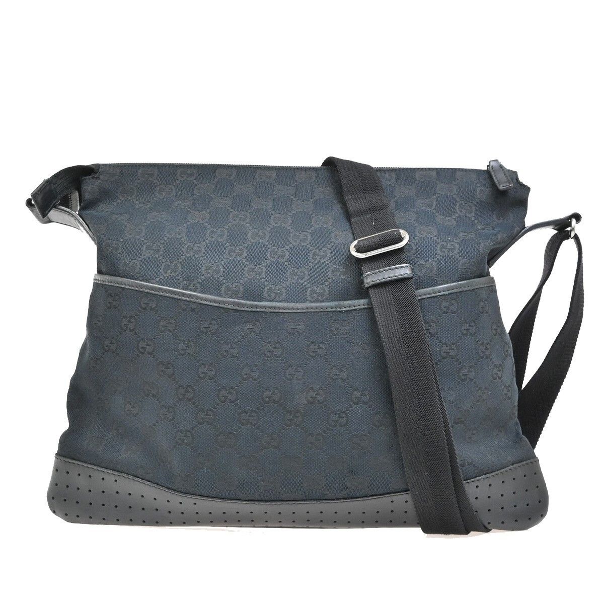 Gucci Gucci Zip Messenger Bag GG Denim Size ONE SIZE - 1 Thumbnail
