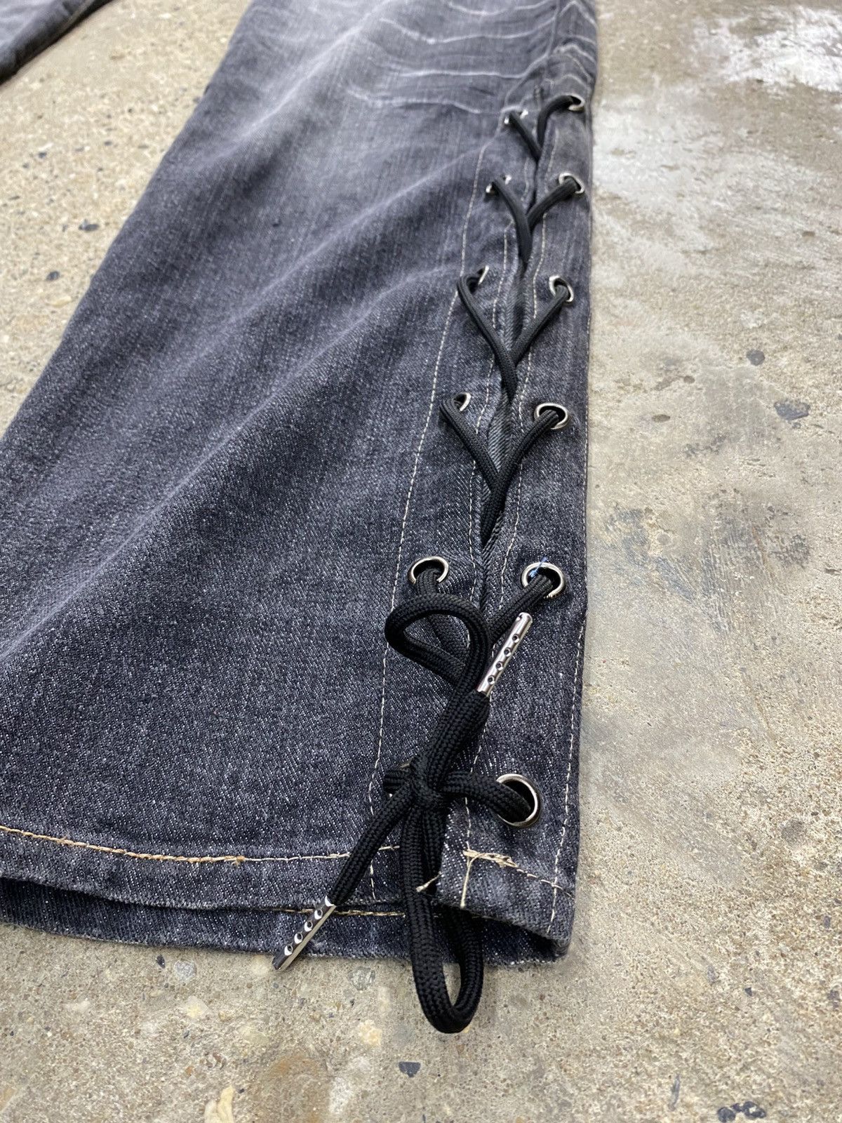 Japanese Brand Root three side laced jeans wash Size US 34 / EU 50 - 10 Thumbnail