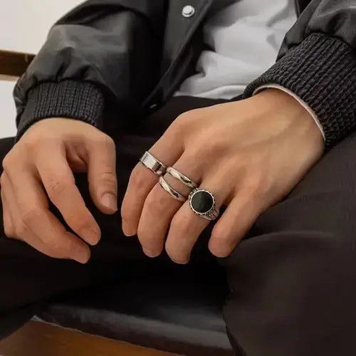 Other 4 Pieces/ Set- Punk Theme Ring Size ONE SIZE - 3 Thumbnail