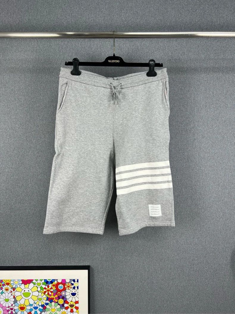 Thom Browne Gray Thom Browne Shorts with Four Stripes-dmc Size US 30 / EU 46 - 1 Thumbnail