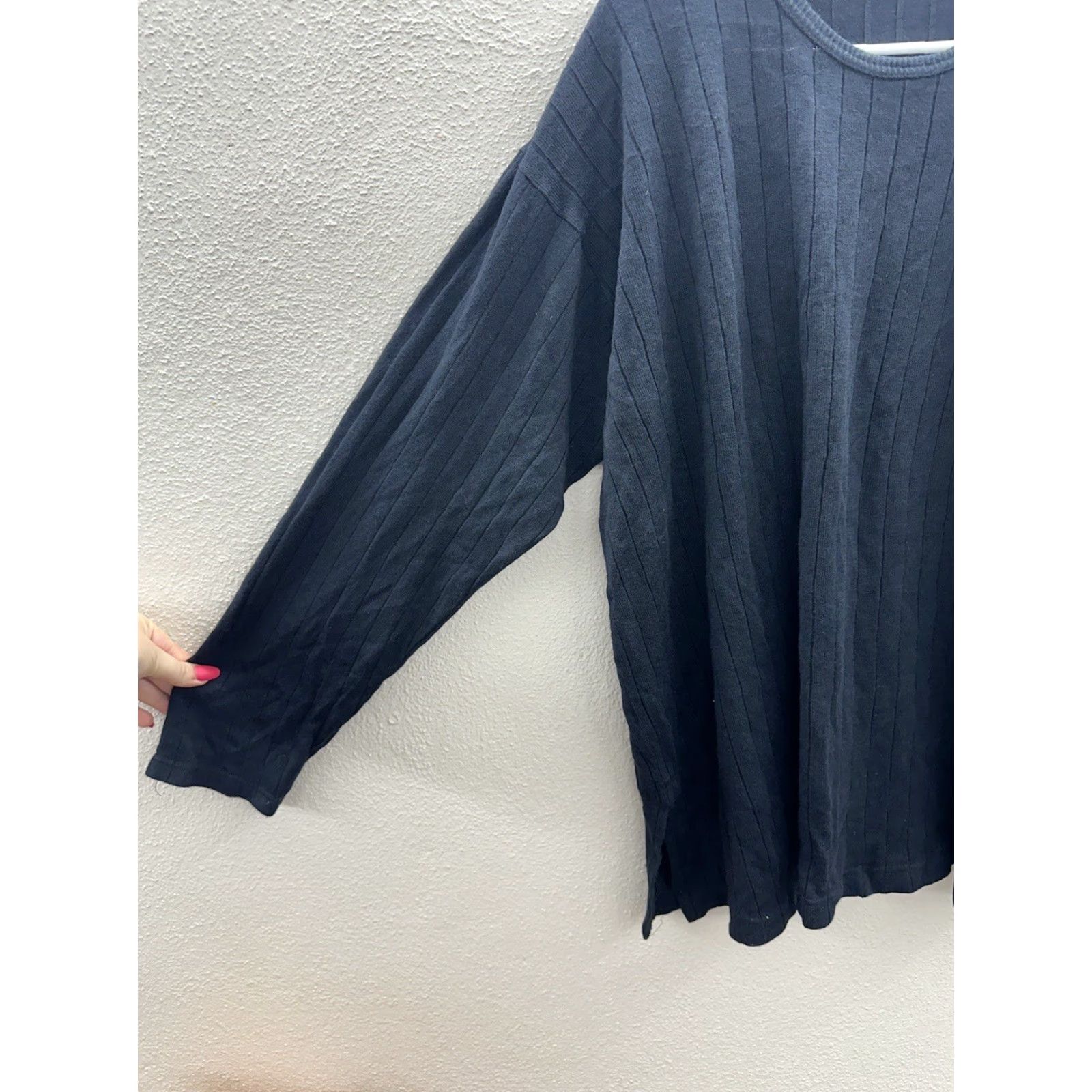 CO Eileen & Co Blouse Womens Sweater Plus Size 18W Black Long Sleeve Round Neck Size XXL / US 16-18 / IT 52-54 - 3 Thumbnail
