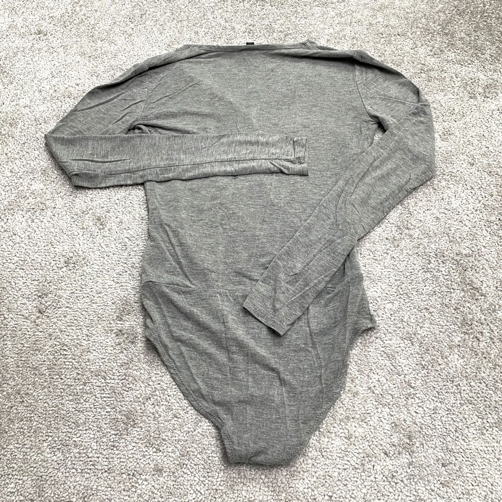 J.Crew J. Crew Wrap Bodysuit Womens XXS Gray One Piece Long Sleeve Stretch Casual Size XXS / US 00 / IT 34 - 2 Thumbnail