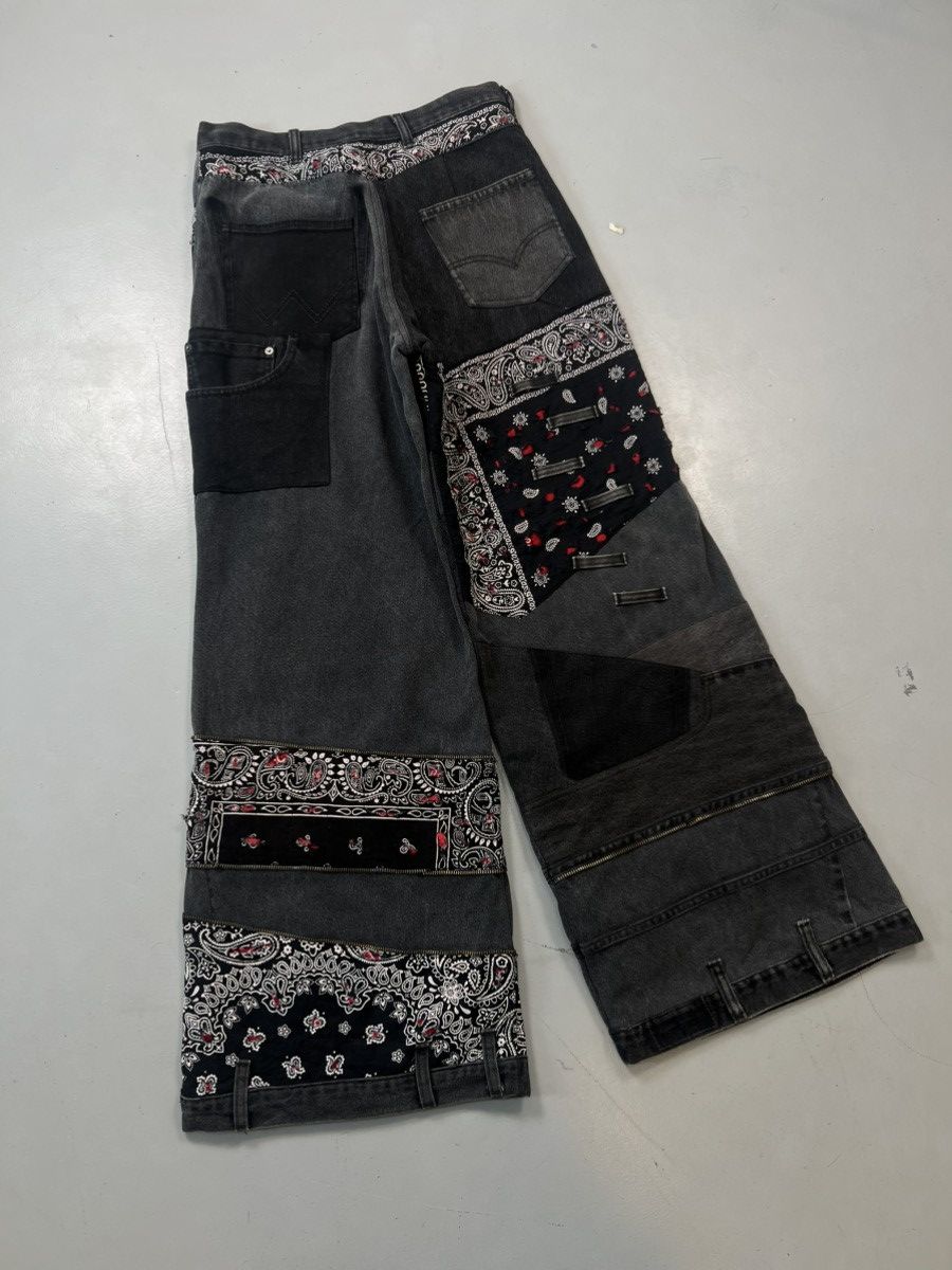 Vintage 1of1 upcycled levis denim bandana patches custom denim Size US 30 / EU 46 - 6 Thumbnail