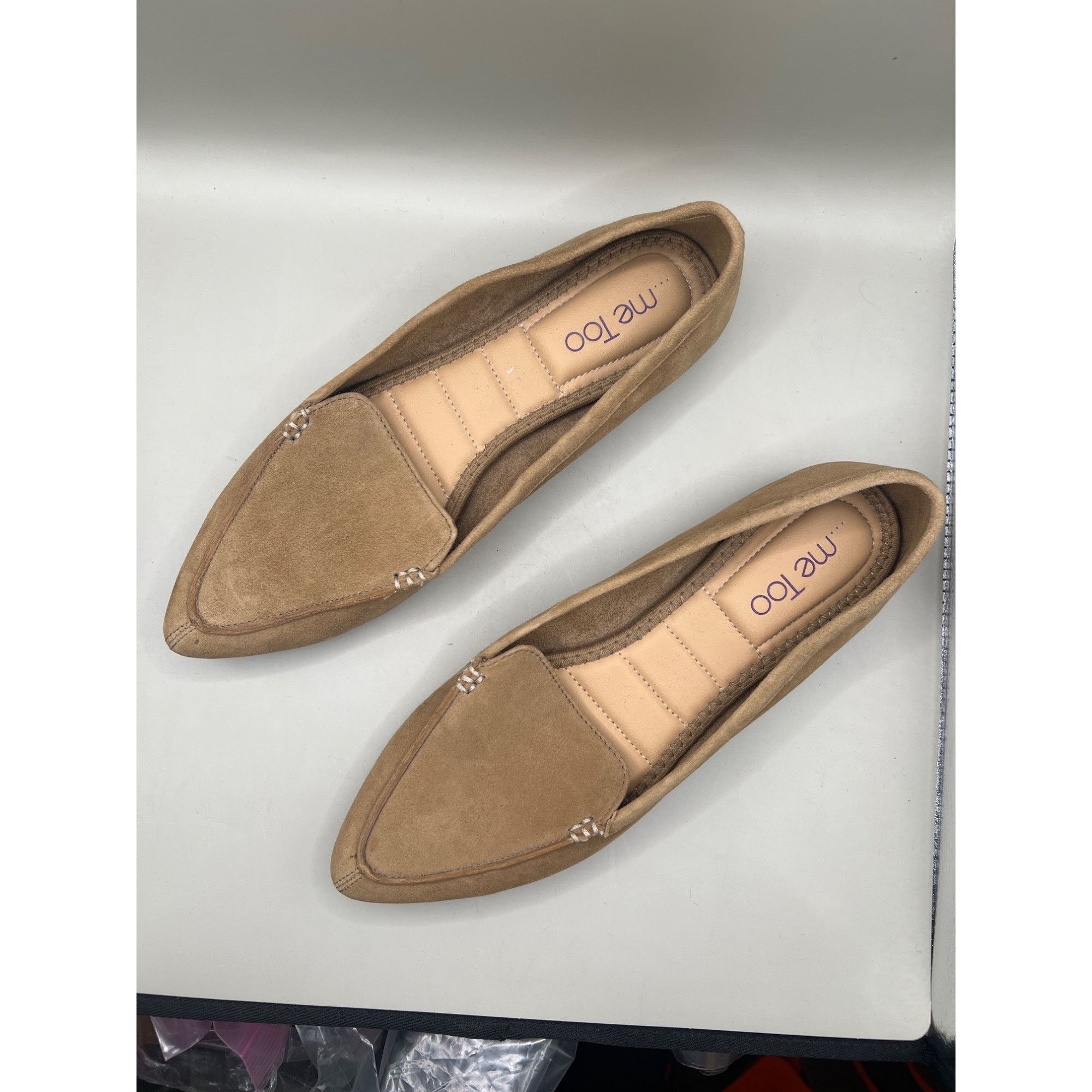 Other Me Too Womens Tan Leather Pointed-Toe Flats Size 9M Size US 9 / IT 39 - 2 Thumbnail