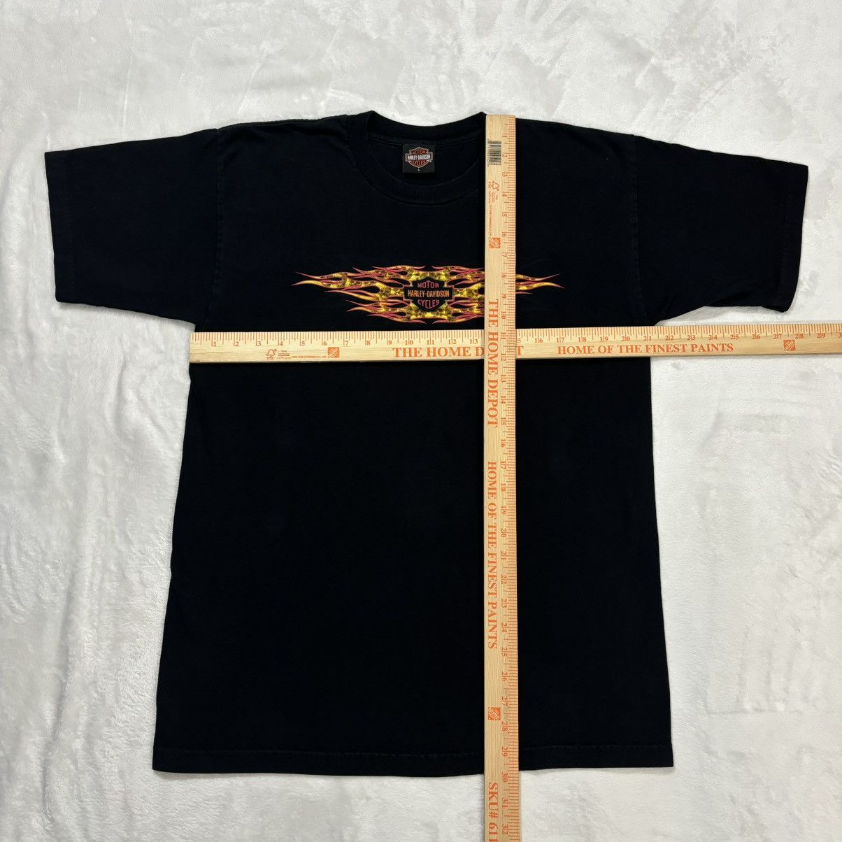 Harley Davidson Vintage Harley Flame Shirt 90s Faded Center Logo Fire Large Size US L / EU 52-54 / 3 - 5 Thumbnail