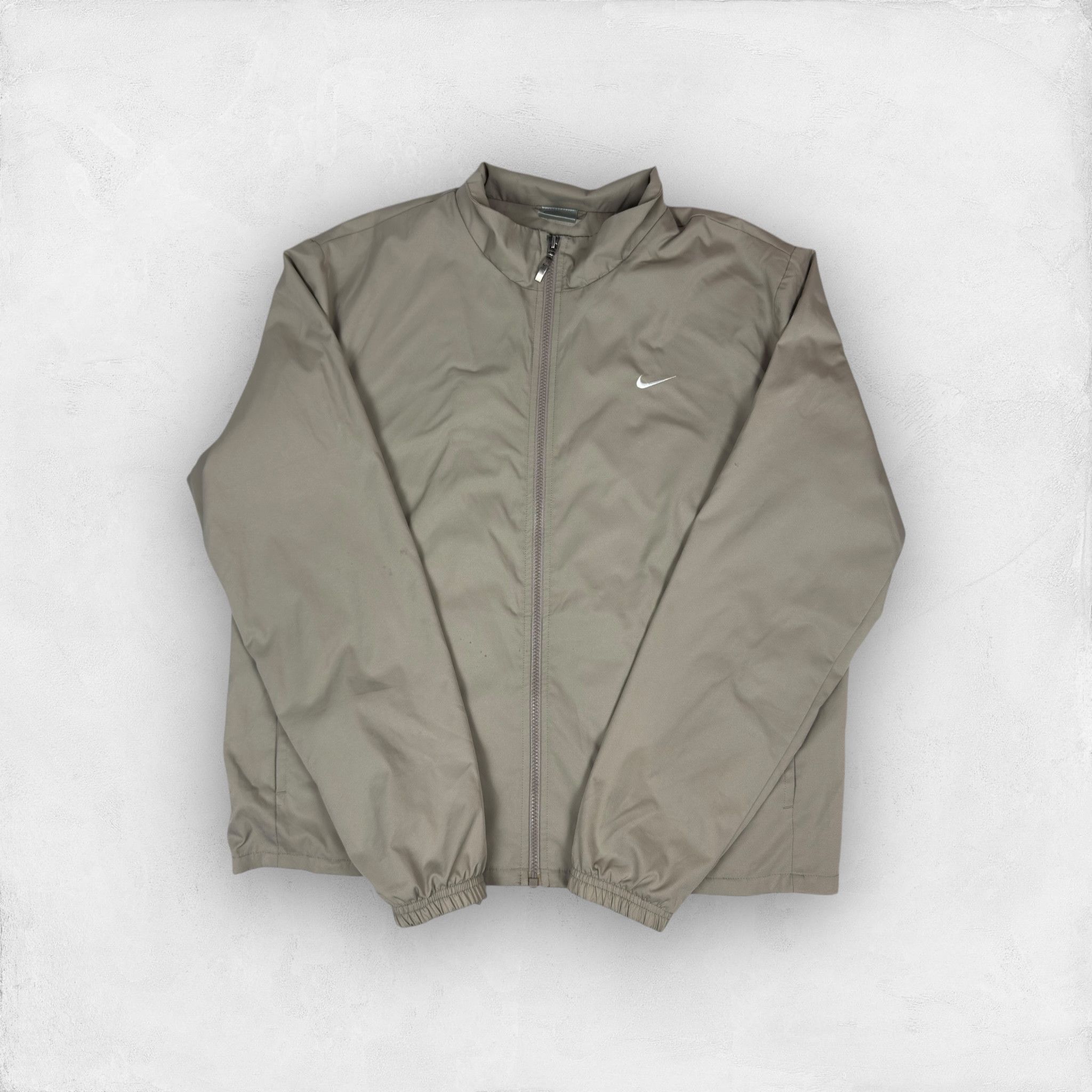 Nike × Vintage Nike Beige Swoosh Full Zip Windbreaker Jacket Medium Size M / US 6-8 / IT 42-44 - 1 Thumbnail