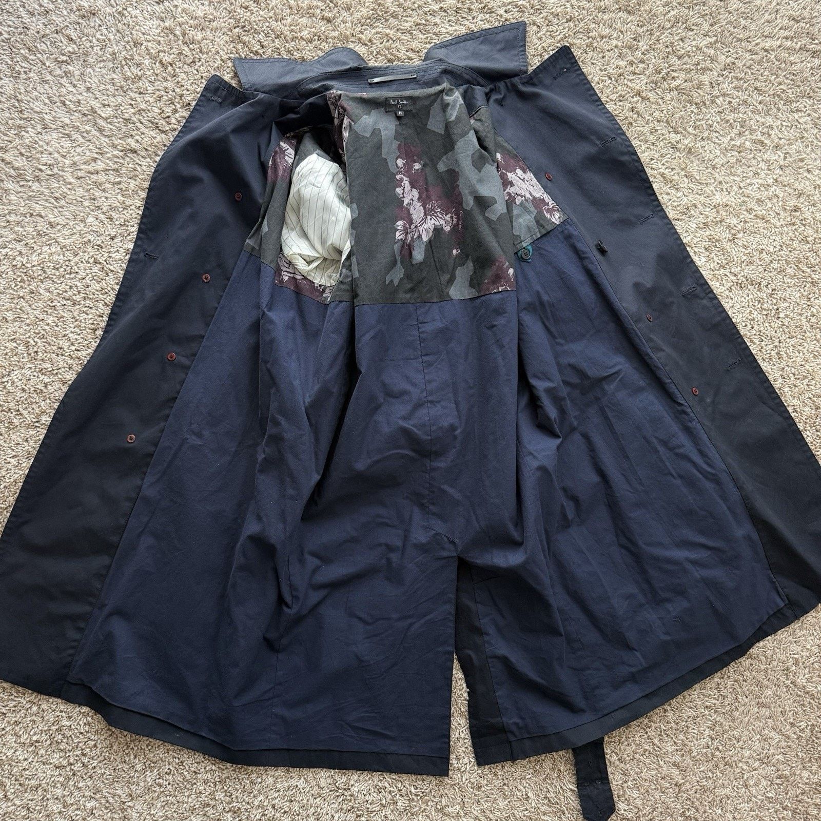 Paul Smith Paul Smith London Trench Coat Navy Belted Double Breasted Size US M / EU 48-50 / 2 - 3 Thumbnail