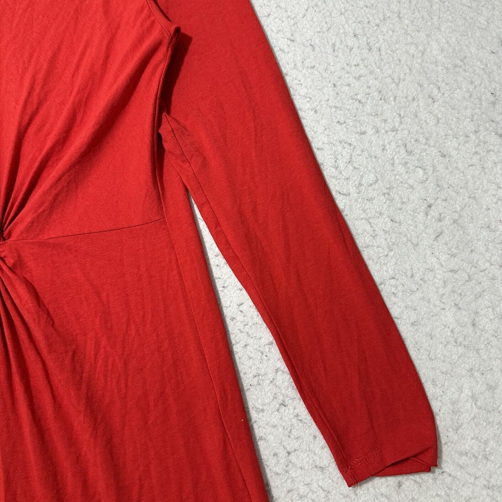 H&M H&M Medium Solid Red A-Line Cocktail Dress Stretch Midi Size M / US 6-8 / IT 42-44 - 5 Thumbnail