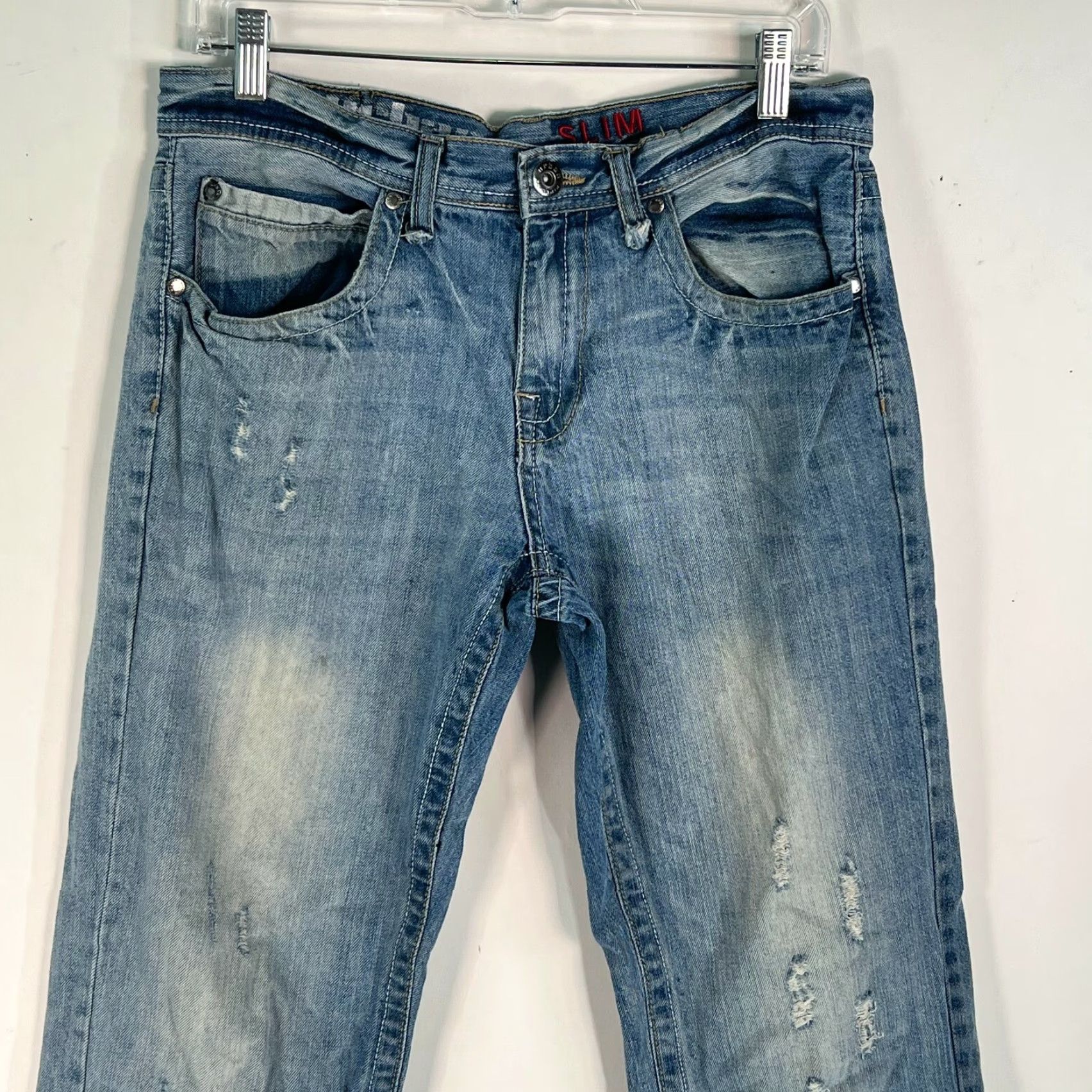 Vintage VINTAGE Urban Pipeline Mens Jeans Straight Leg Slim Fit 32X34 Blue Distressed Cotton Fall Size US 32 / EU 48 - 3 Thumbnail