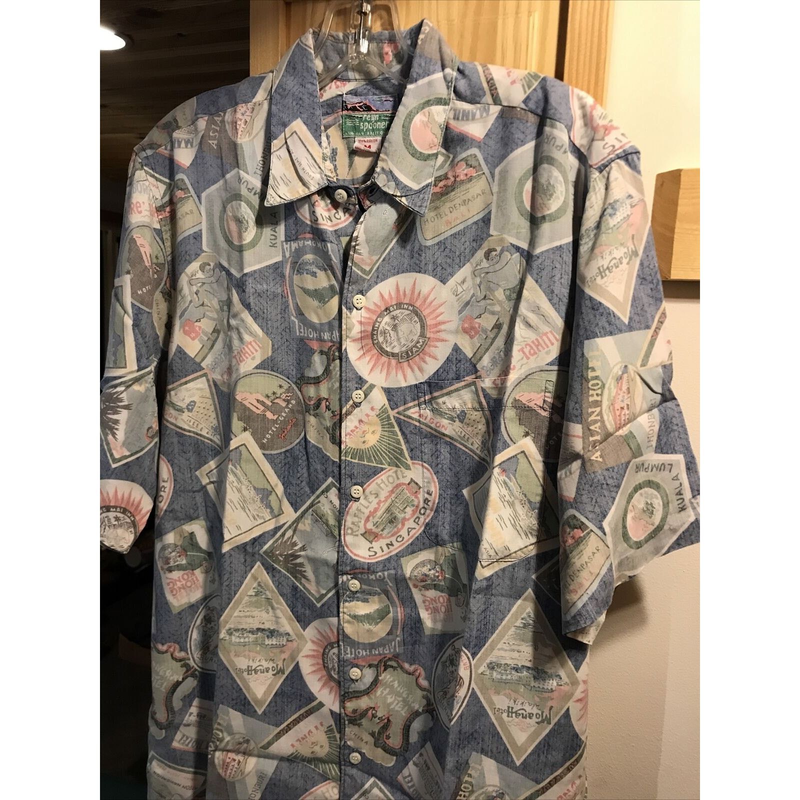 Reyn Spooner Reyn Spooner Vintage Men’s M Blue SS Rayon Hawaiian Shirt Size US M / EU 48-50 / 2 - 8 Thumbnail