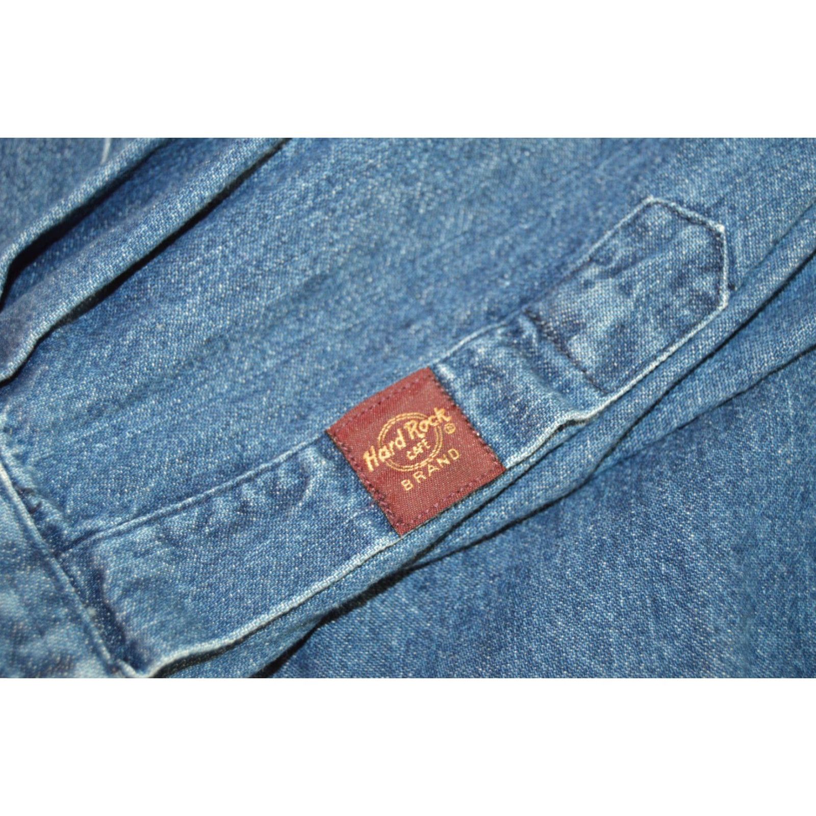 Hard Rock Cafe VINTAGE Hard Rock Cafe Maui Denim Embroidered Button-Up Shirt Mens Medium Blue Cotton Denim Embroidered Pockets 90s Rock Classic Shirt Shirt Size US M / EU 48-50 / 2 - 5 Thumbnail