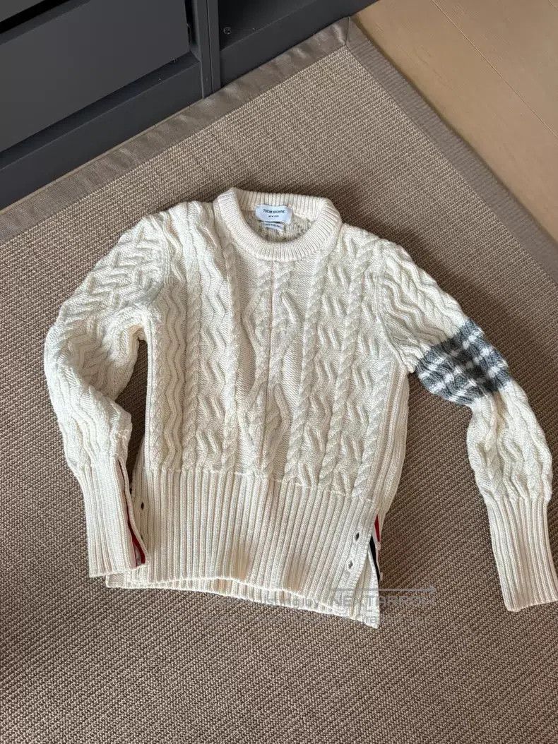 Thom Browne Thom Browne White Short Twisted Knit Sweater Size US M / EU 48-50 / 2 - 1 Thumbnail