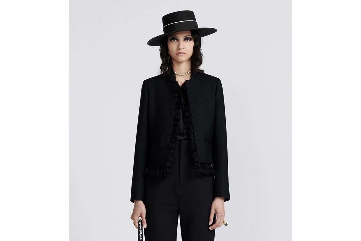 Dior o1bcso1str0225 Open Jacket with Pompoms in Black Size M / US 6-8 / IT 42-44 - 4 Thumbnail