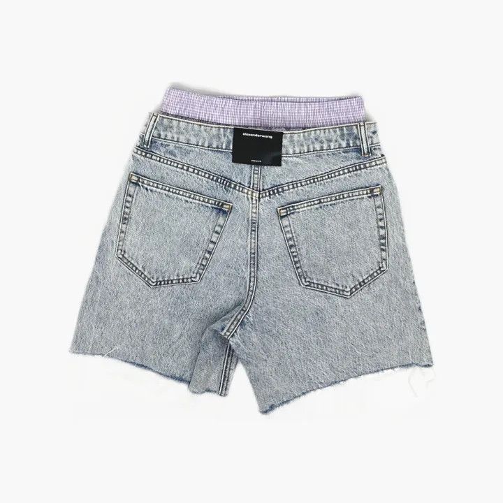Alexander Wang Alexander Wang Logo Denim Shorts for Women - Size 25" / US 0 / IT 36 - 3 Thumbnail