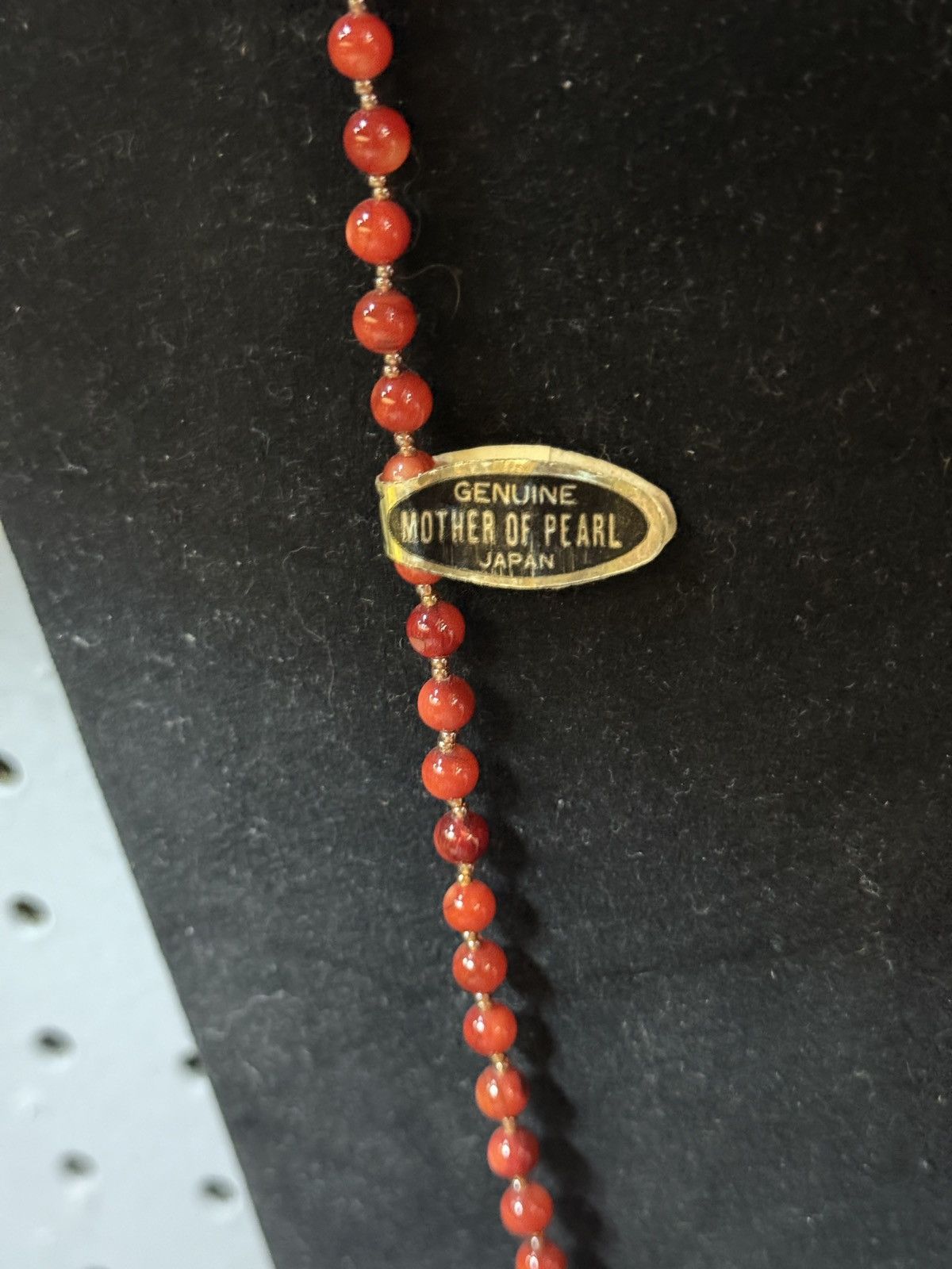 Other Vtg Red Mother of Pearl Necklace 22” Size ONE SIZE - 2 Thumbnail