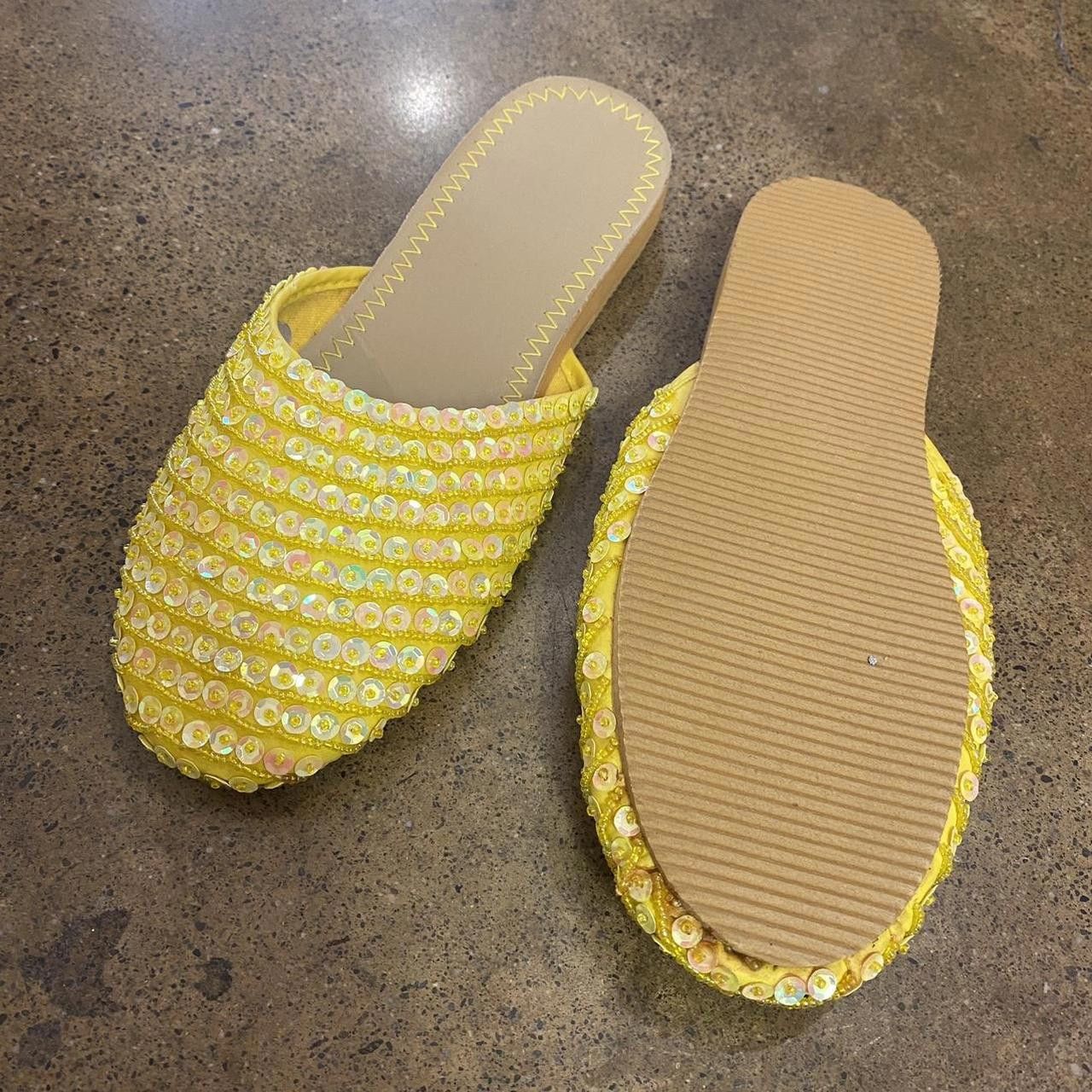 Designer Women's Yellow and Tan Slid Size US 6.5 / IT 36.5 - 2 Thumbnail