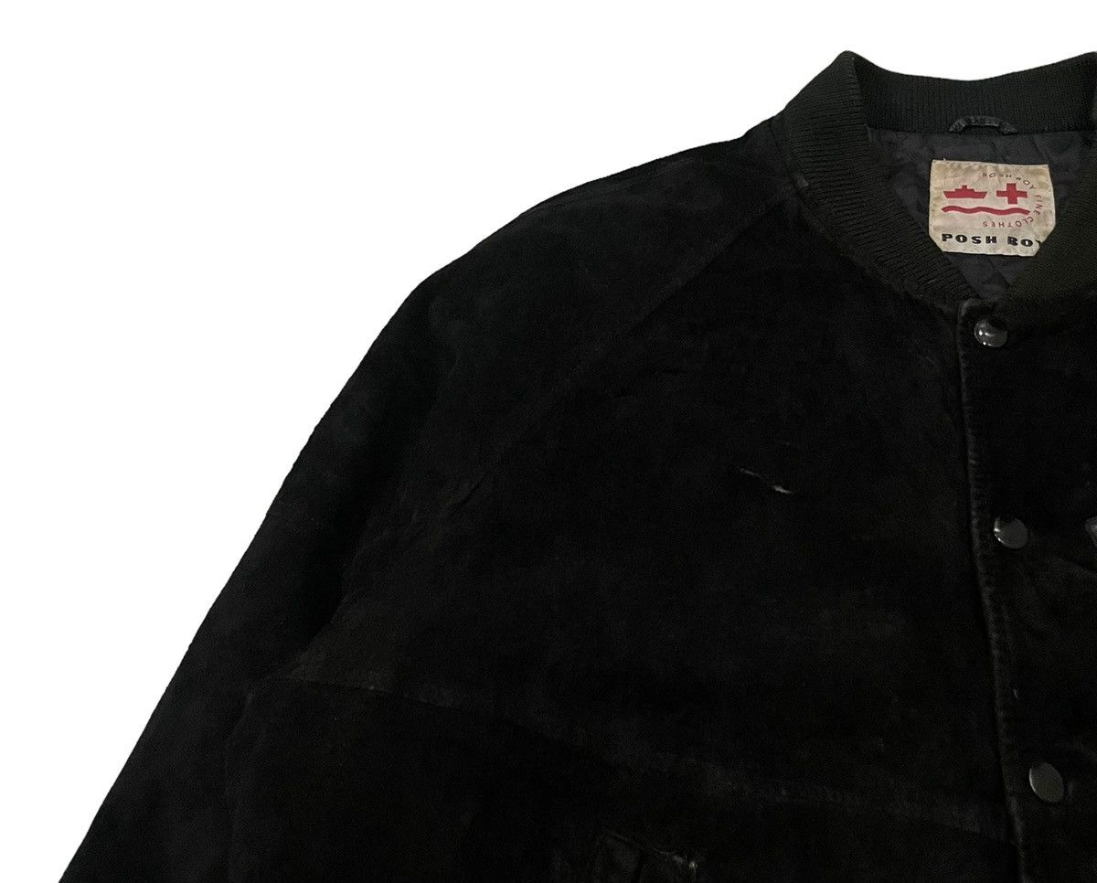 Japanese Brand Vintage Poshboy Blackout Pig Skin Leather Varsity Jacket Size US L / EU 52-54 / 3 - 6 Thumbnail