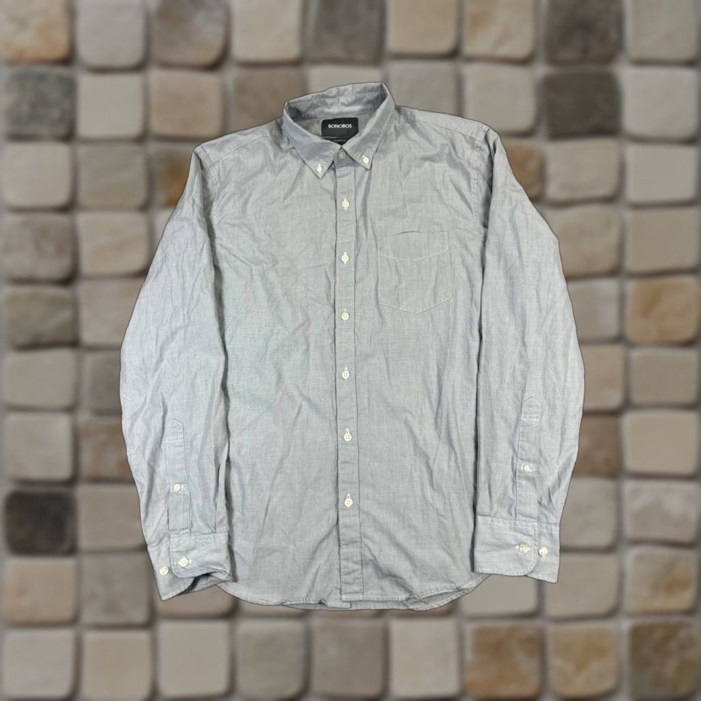 Bonobos Bonobos Shirt Mens M Gray Cotton Button Up Button-Down Collared Casual Classic 70s? Size US M / EU 48-50 / 2 - 1 Thumbnail