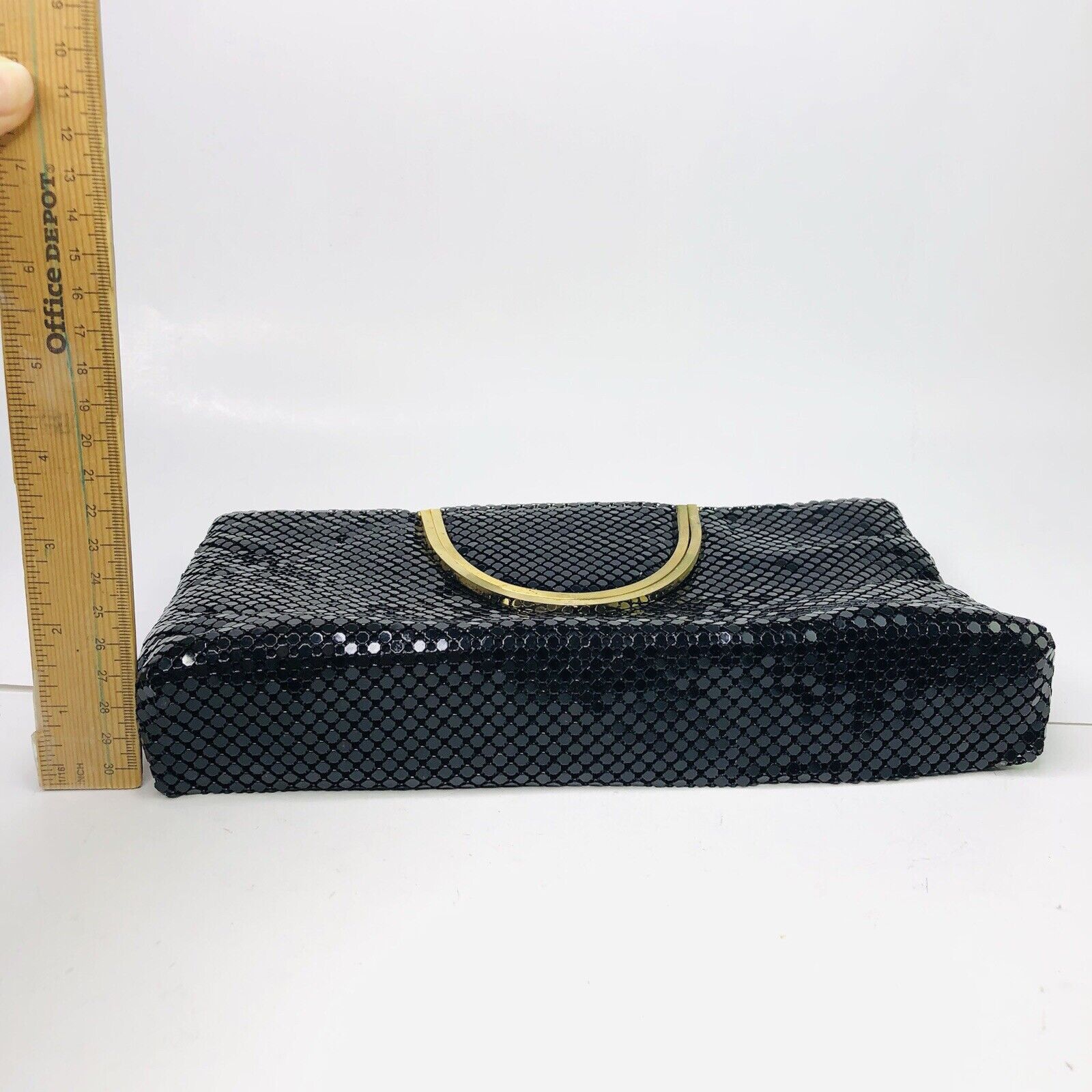 Other Black Blink Glam Mesh Clutch Handbag Foldable Gold Handle Size ONE SIZE - 6 Thumbnail