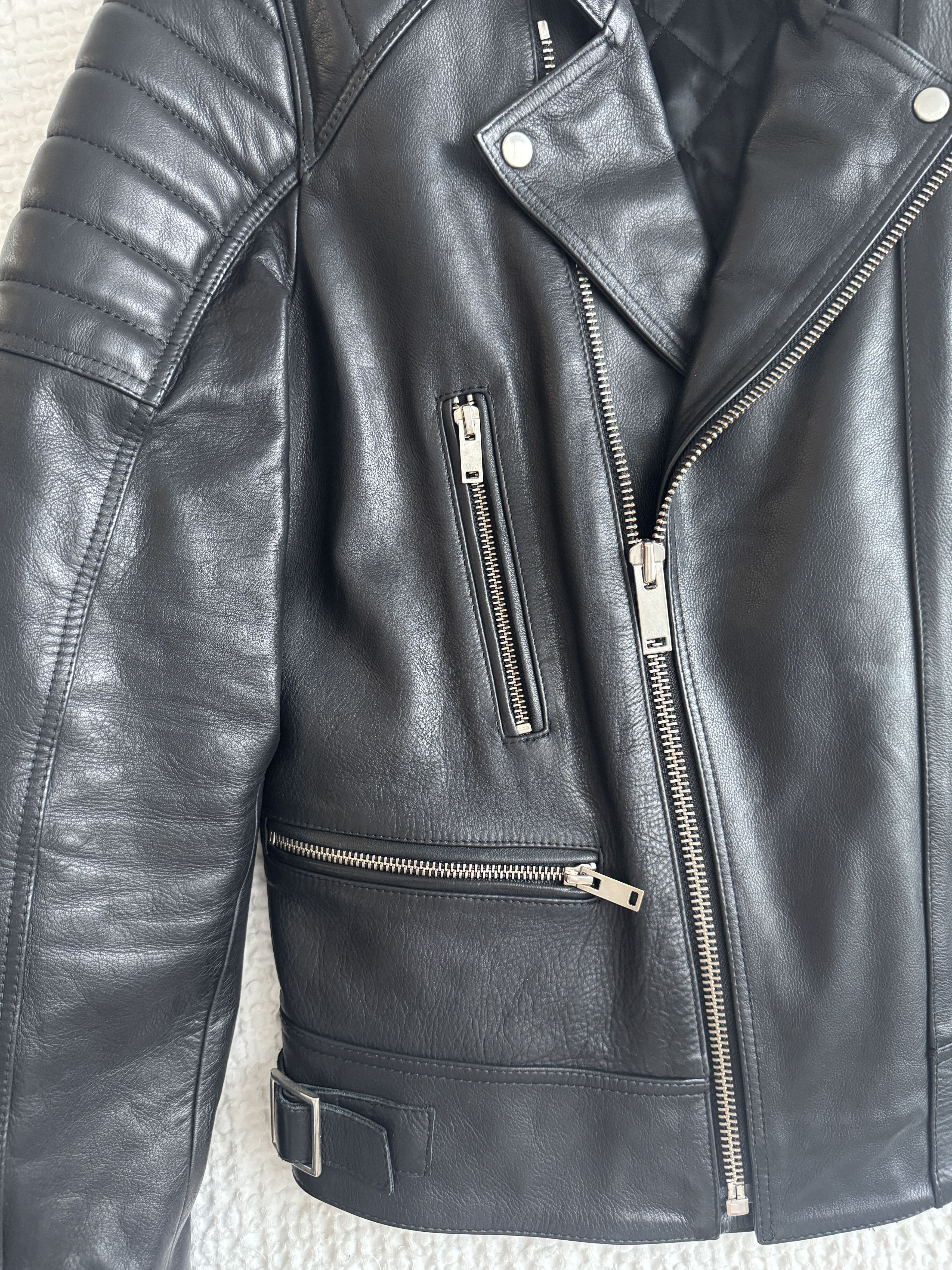 Sandro Calfskin leather Biker Jacket Size US S / EU 44-46 / 1 - 4 Thumbnail