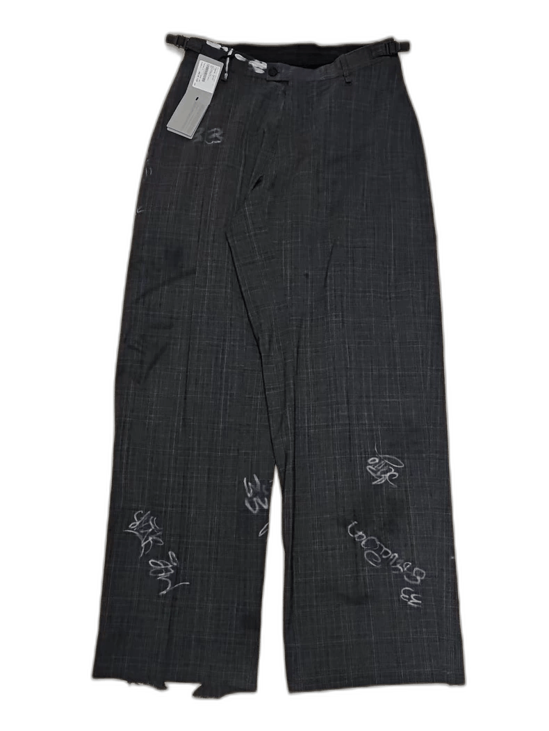 Balenciaga Balenciaga Graffiti Check Print Casual Pants Size US 30 / EU 46 - 1 Thumbnail